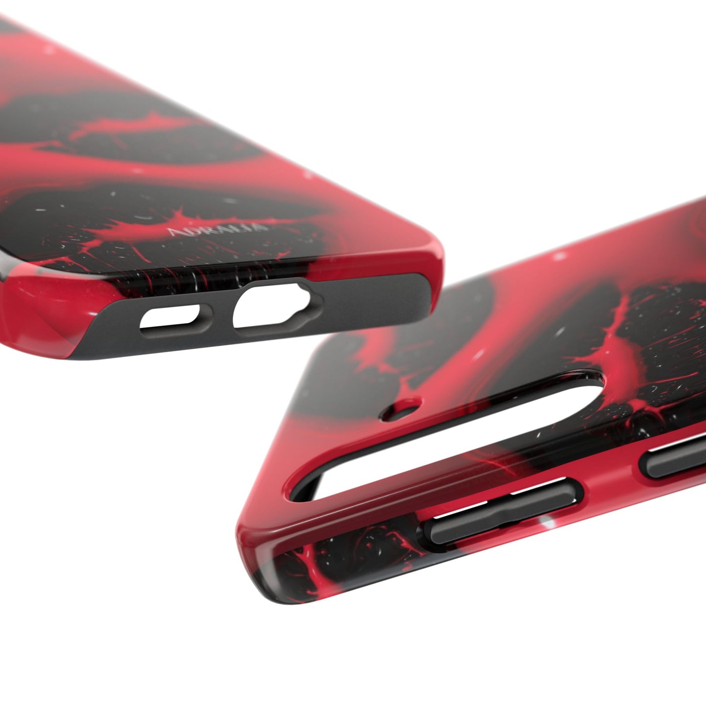 Tough Phone Case – Red Gloss Kiss Print, Shockproof Protective Cover