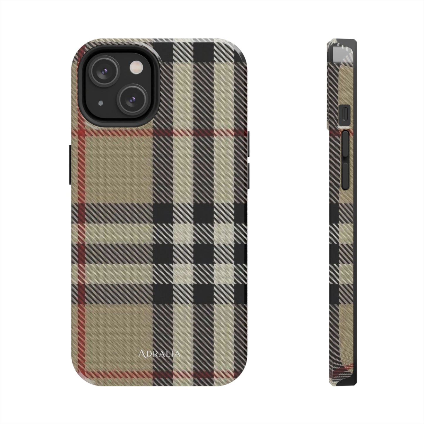 Plaid Tough Phone Case — Classic Beige Check Protective Cover