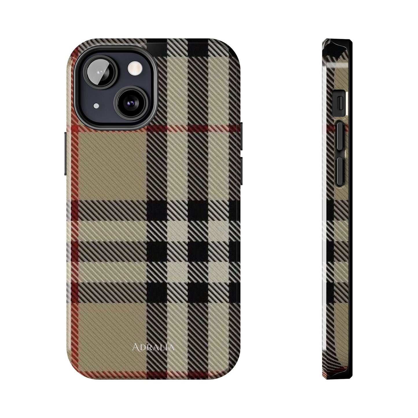 Plaid Tough Phone Case — Classic Beige Check Protective Cover