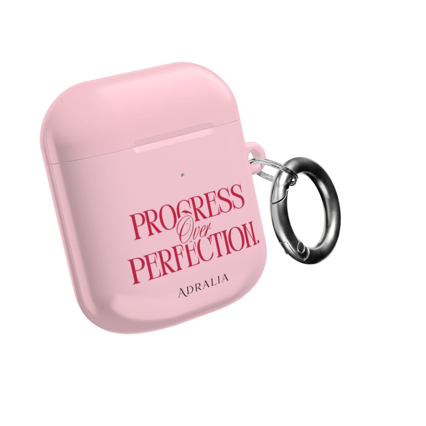 Progress Over Perfection AirPod Case — Pink Inspirational Protective Cover