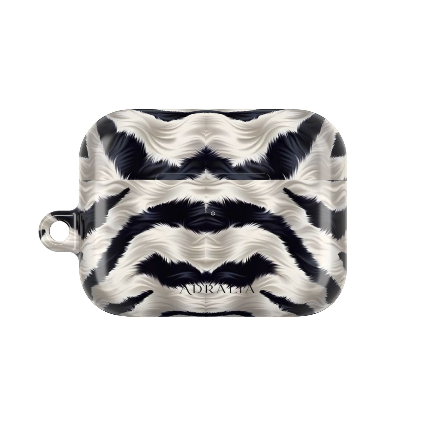 Zebra Fur Pattern AirPod Case — Luxe Black & White Animal Print Protective Cover
