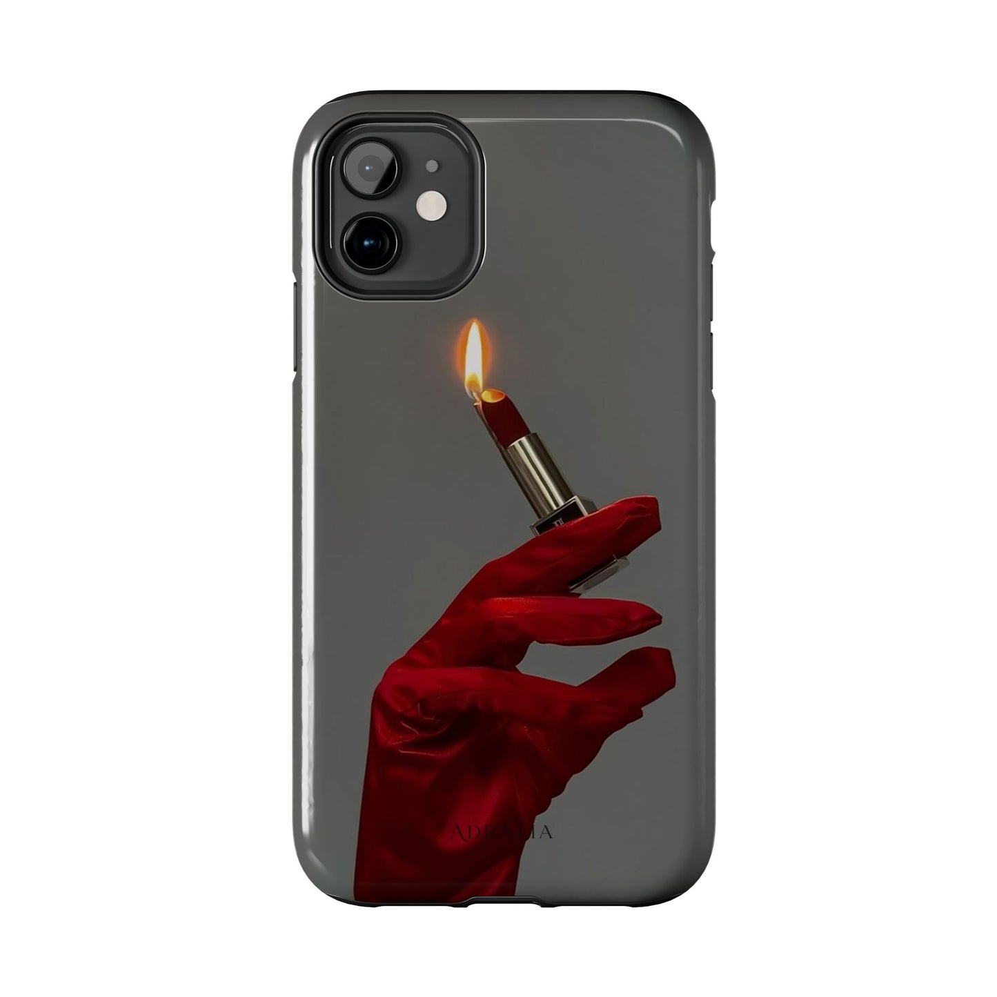 Red Glove Lighter Tough Phone Case — Dark Gothic Flame Protective Cover