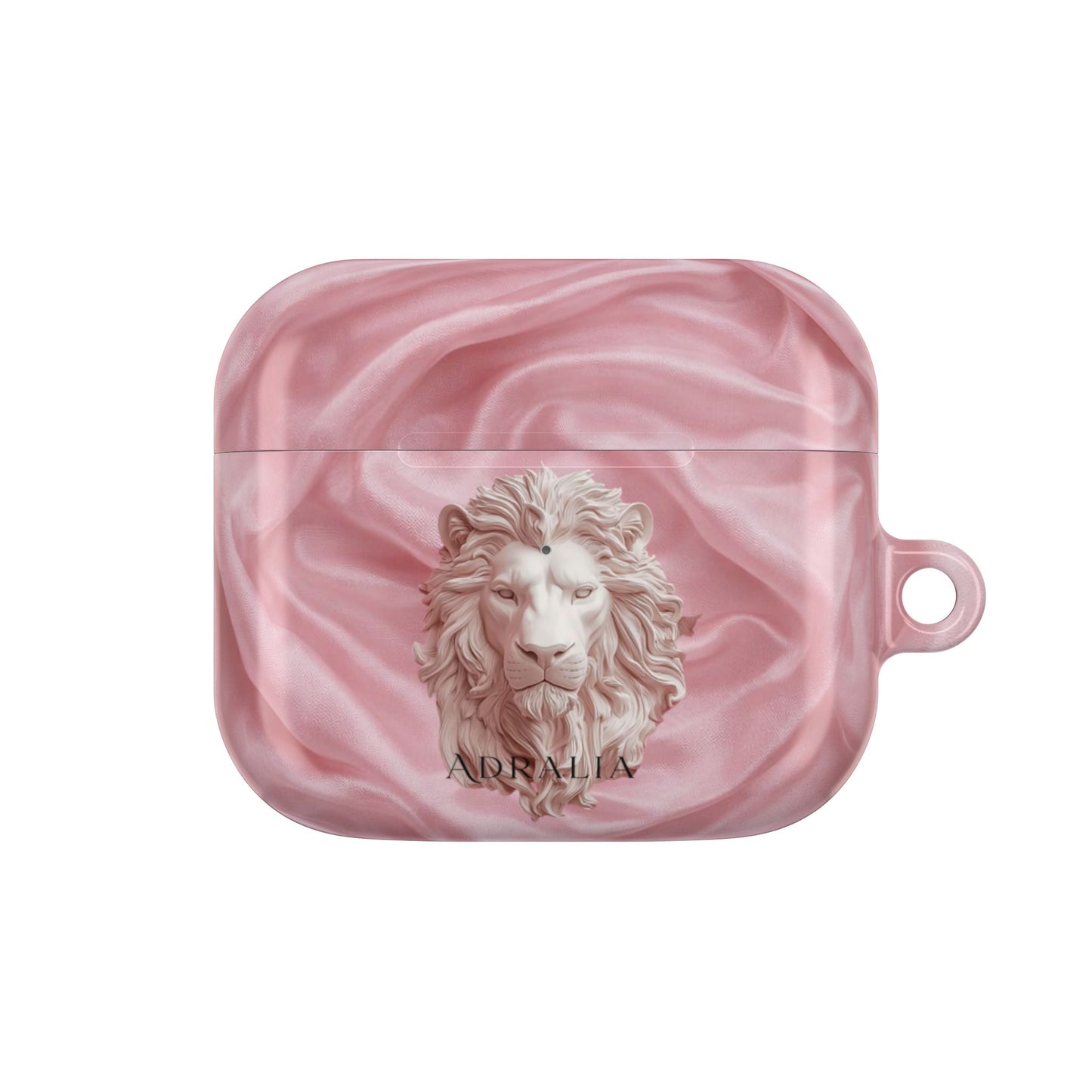 Pink Marble Lion AirPod Case — Elegant Protective Cover