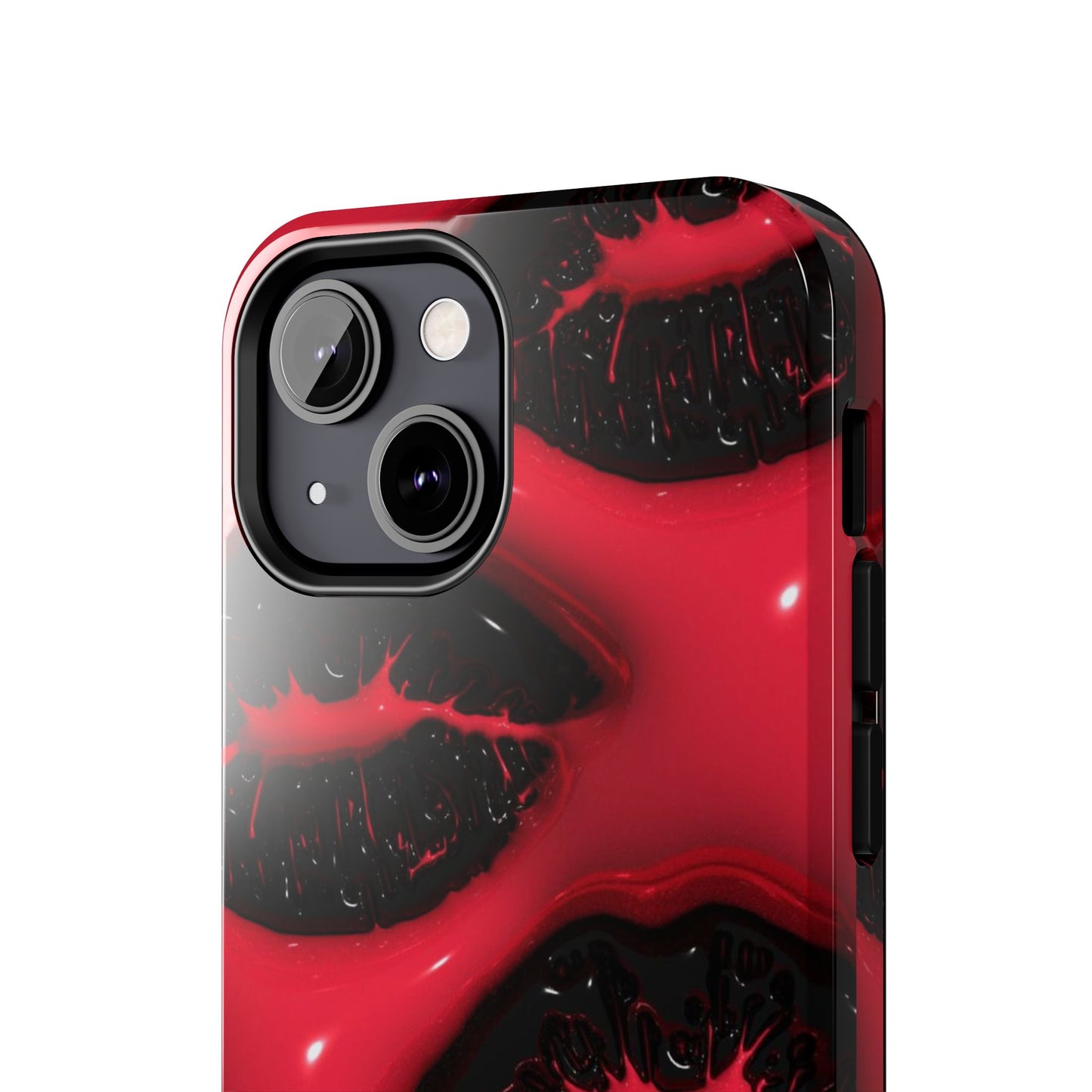 Tough Phone Case – Red Gloss Kiss Print, Shockproof Protective Cover