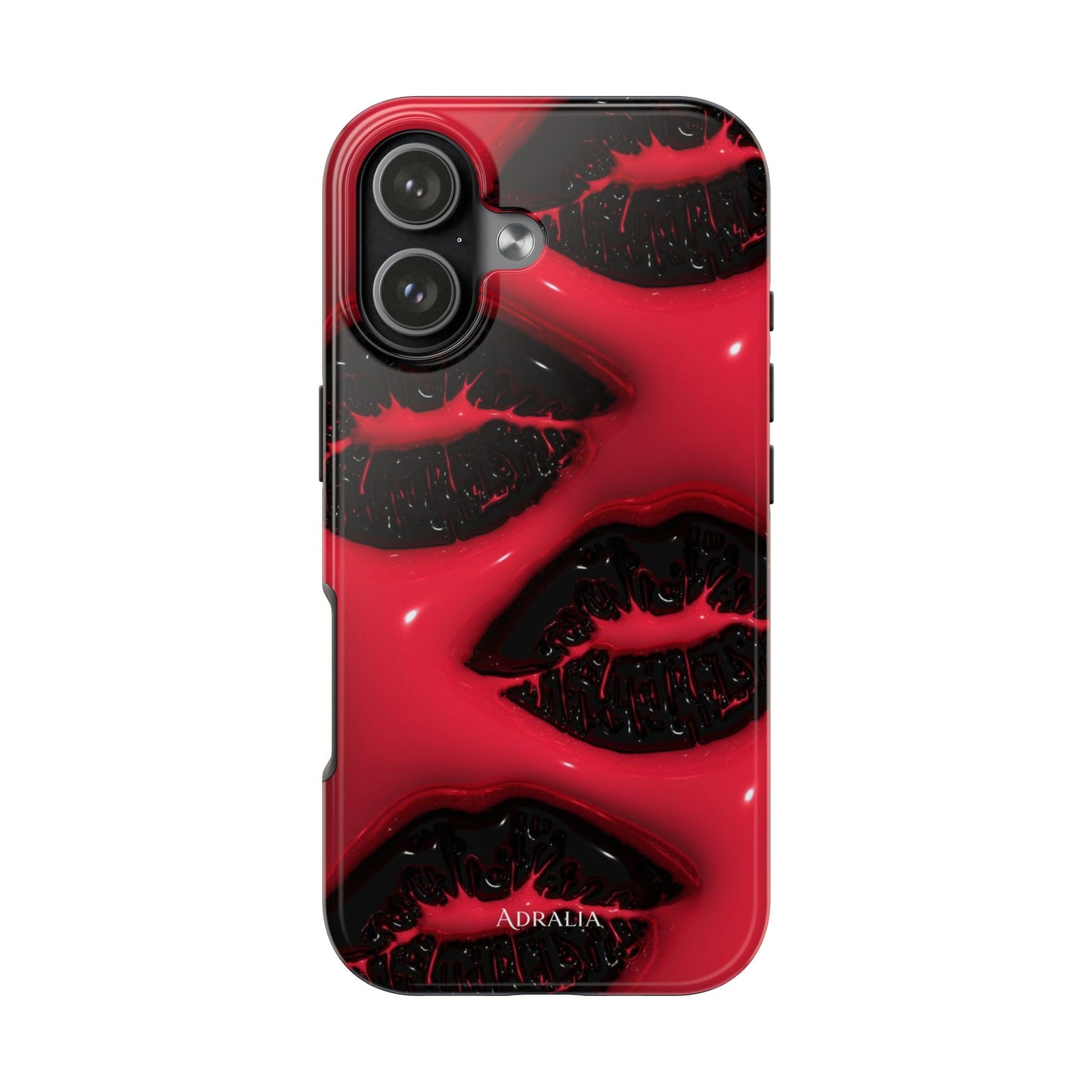 Tough Phone Case – Red Gloss Kiss Print, Shockproof Protective Cover
