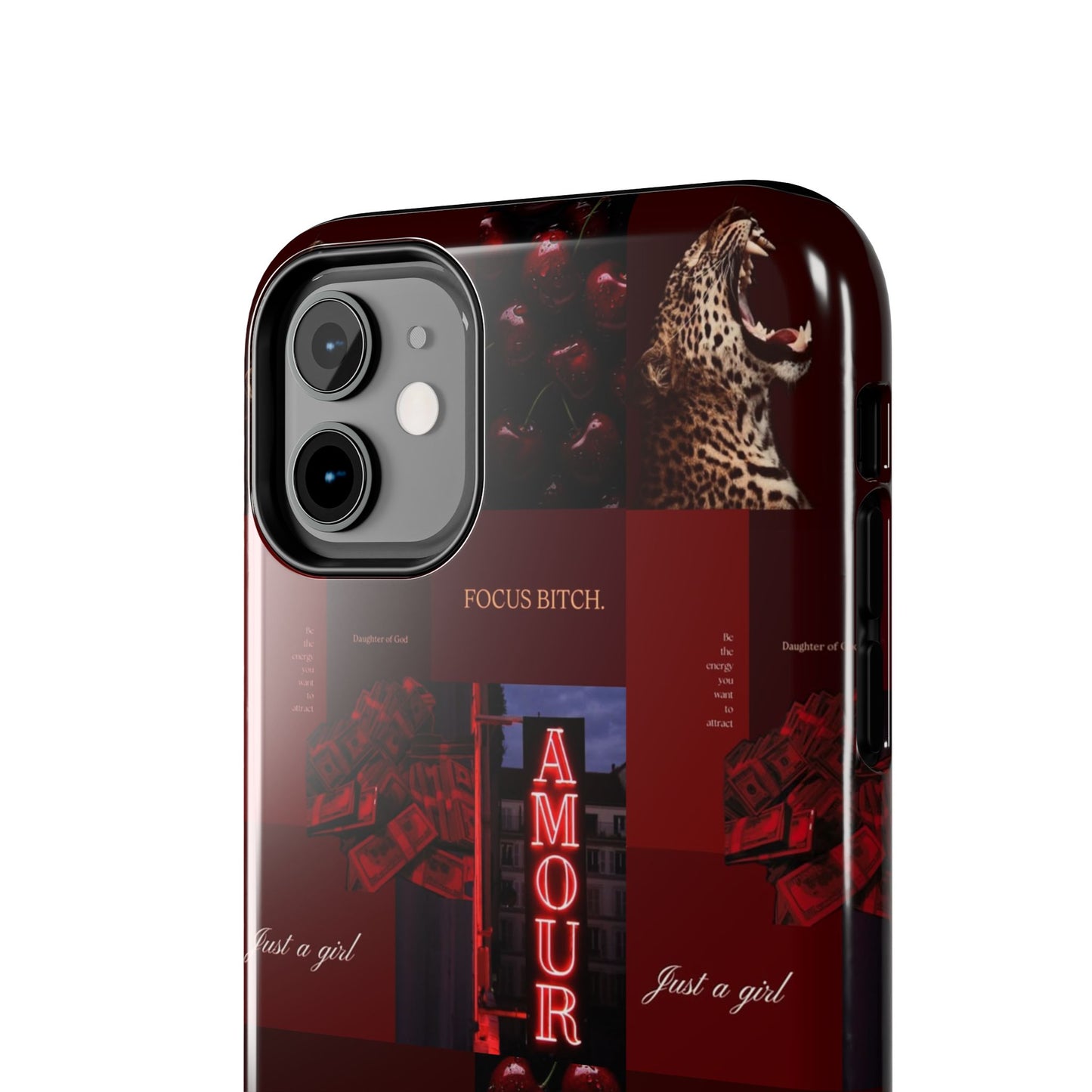 Tough Phone Case — Amour Red Leopard Graphic Protective Cover