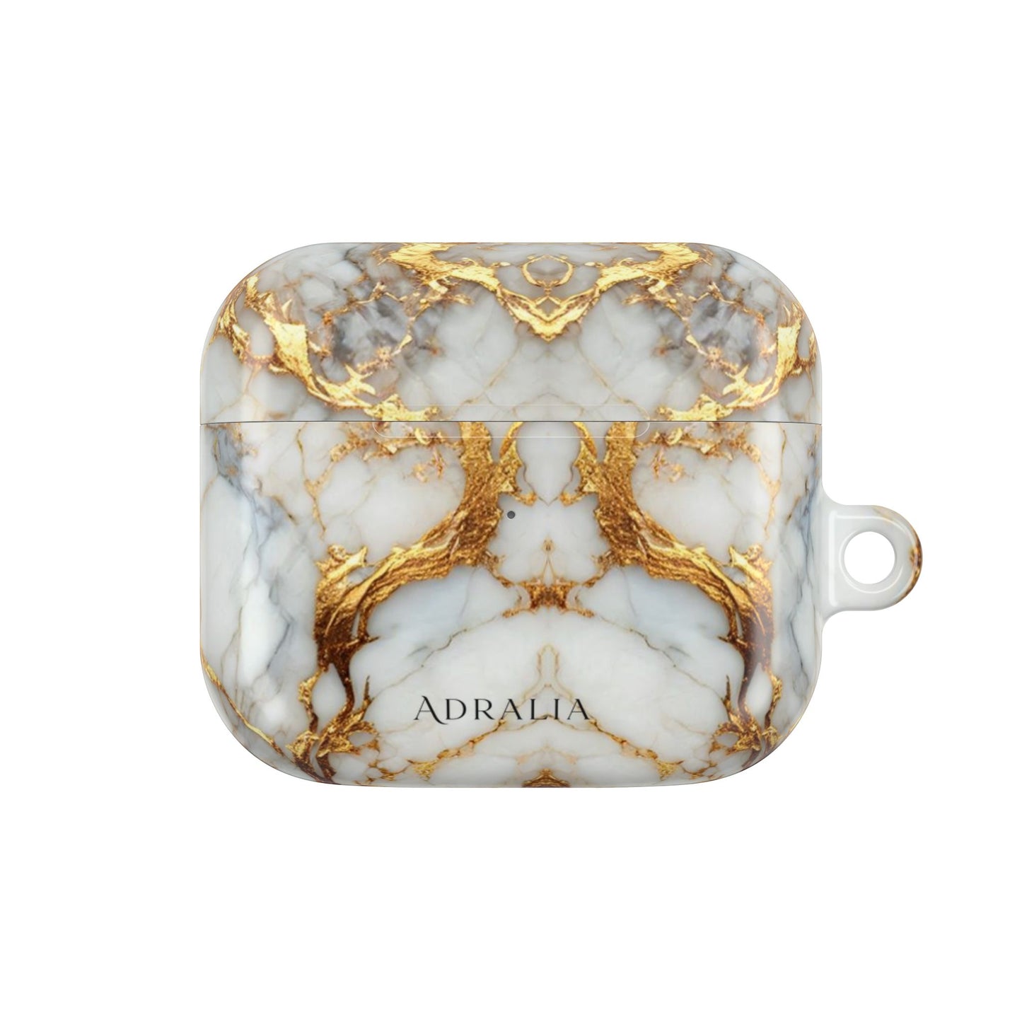 Marble Gold Luxe AirPod Case — Elegant White & Gold Charging Case Cover