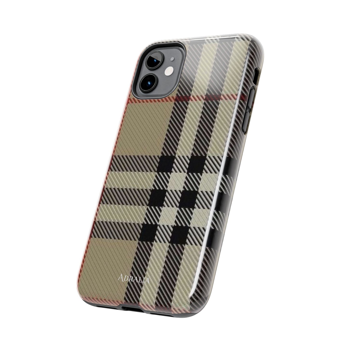 Plaid Tough Phone Case — Classic Beige Check Protective Cover
