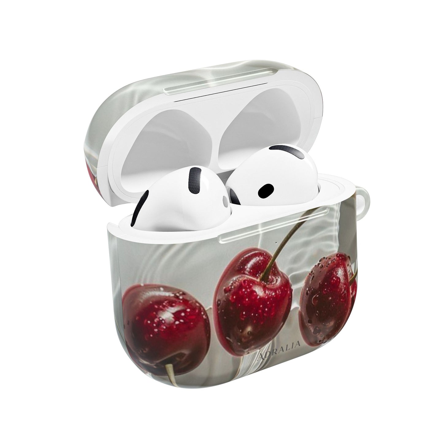 Cherry Splash AirPod Case — Glossy Red Cherry Protective Case