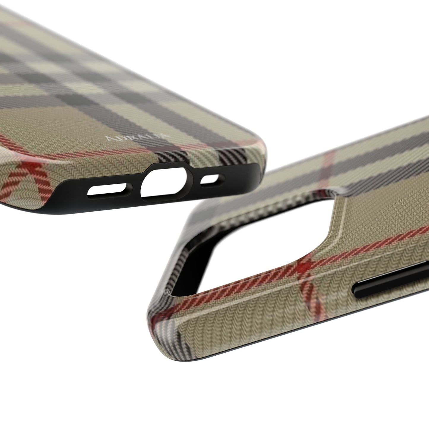 Plaid Tough Phone Case — Classic Beige Check Protective Cover