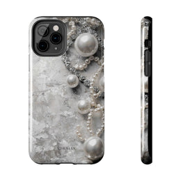 Pearl Luxe Tough Phone Case — Elegant Pearl & Crystal Protective Cover