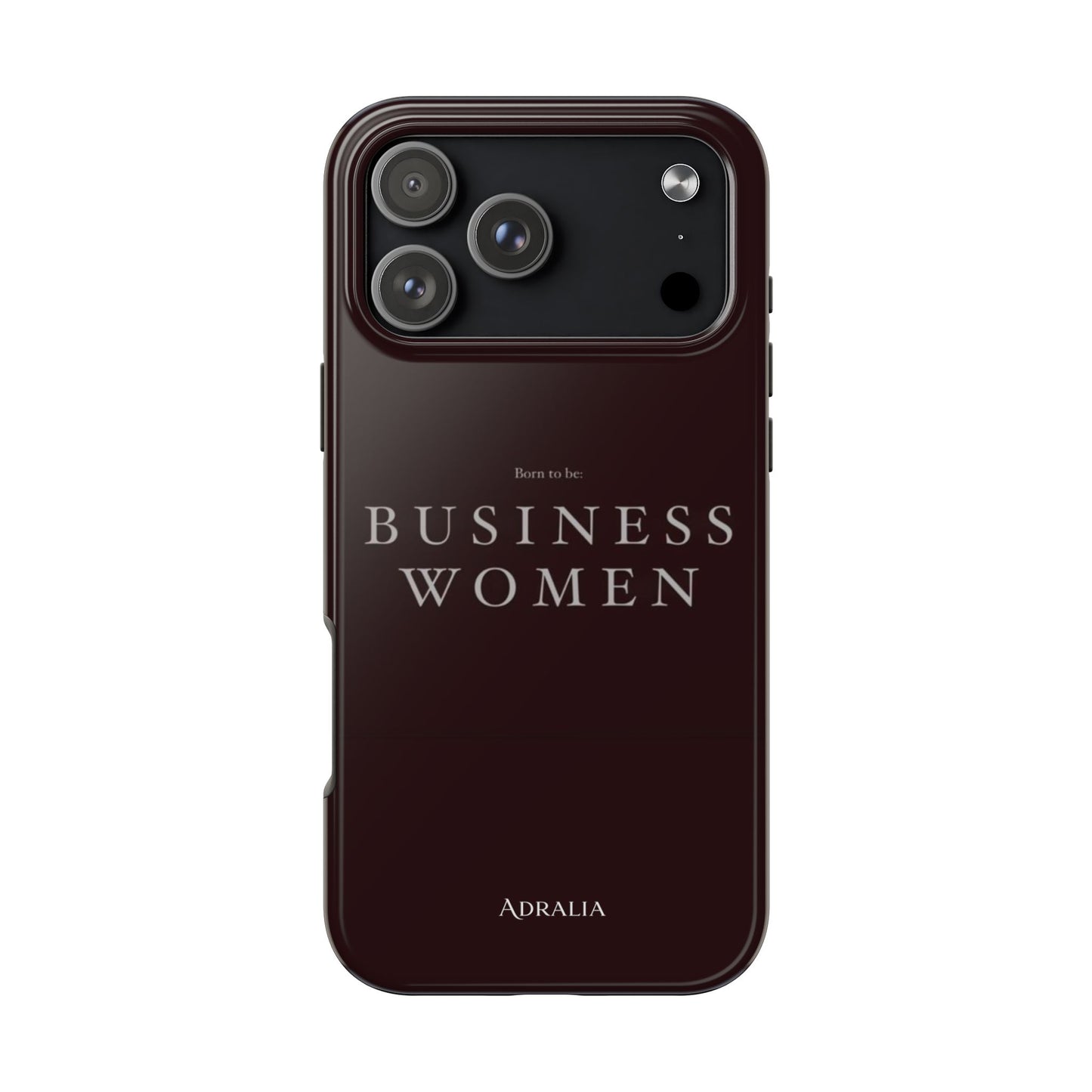 Business Women Tough Phone Case — Empowering Burgundy Protective Phone Cover