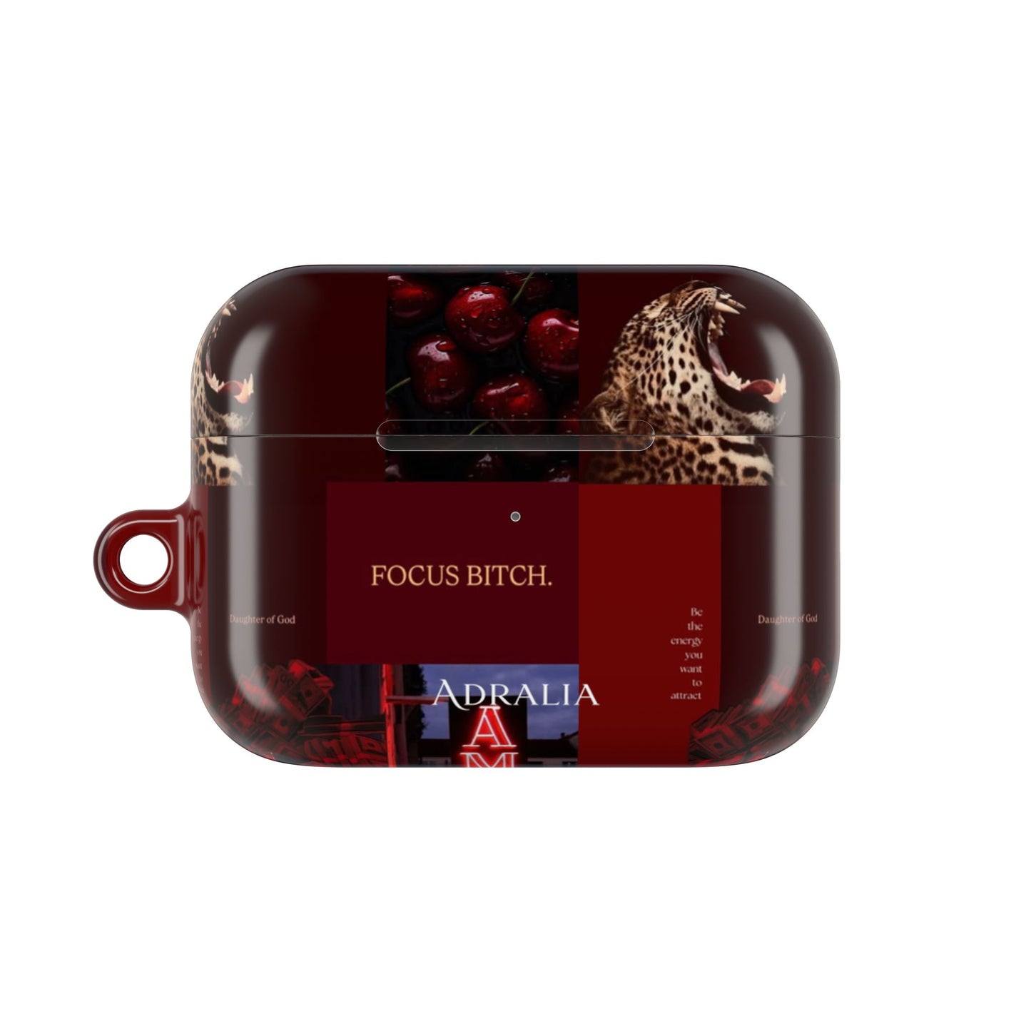 Focus Bitch AirPod Case — Red Leopard Graphic Protective Cover