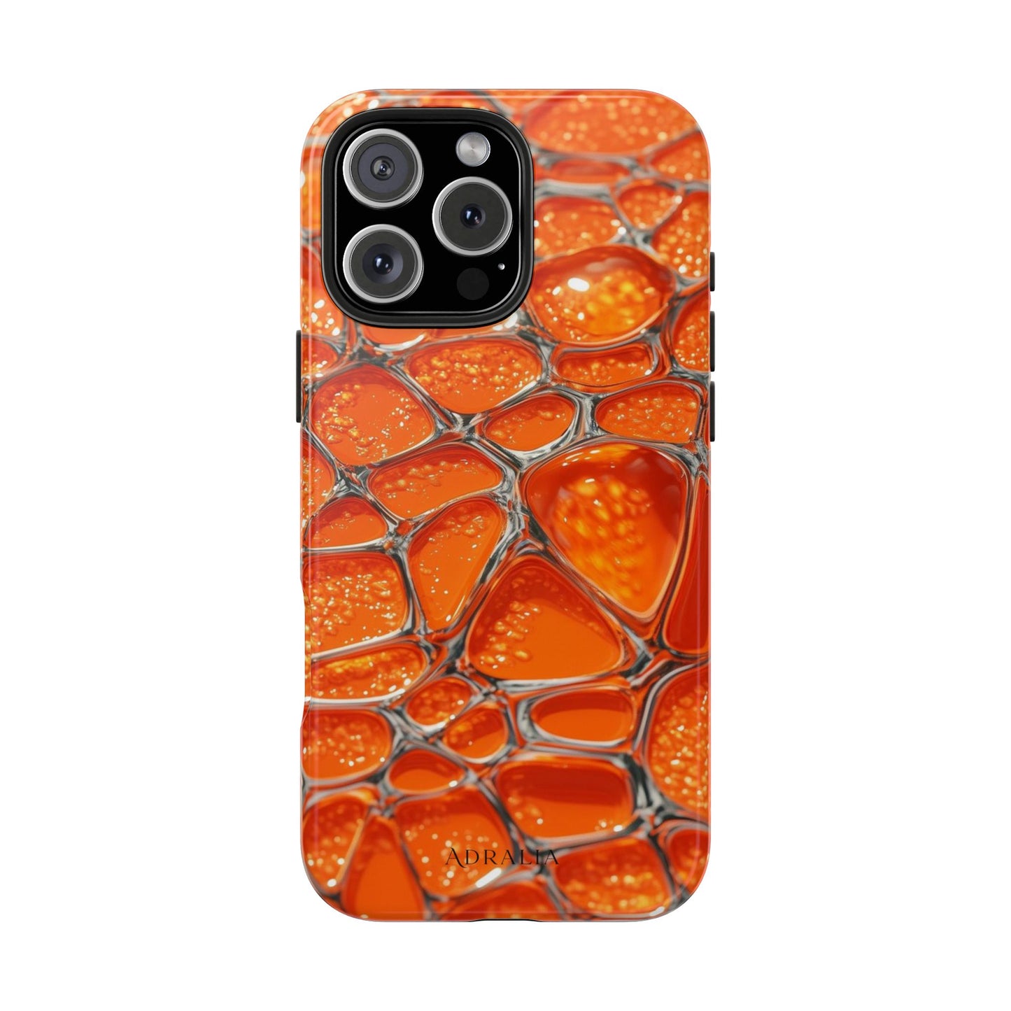 Orange Resin Abstract Tough Phone Case — Durable Protective iPhone Cover
