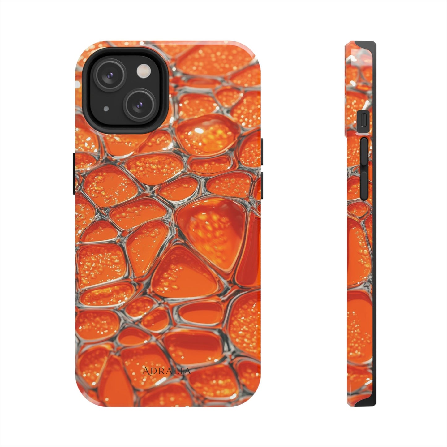 Orange Resin Abstract Tough Phone Case — Durable Protective iPhone Cover