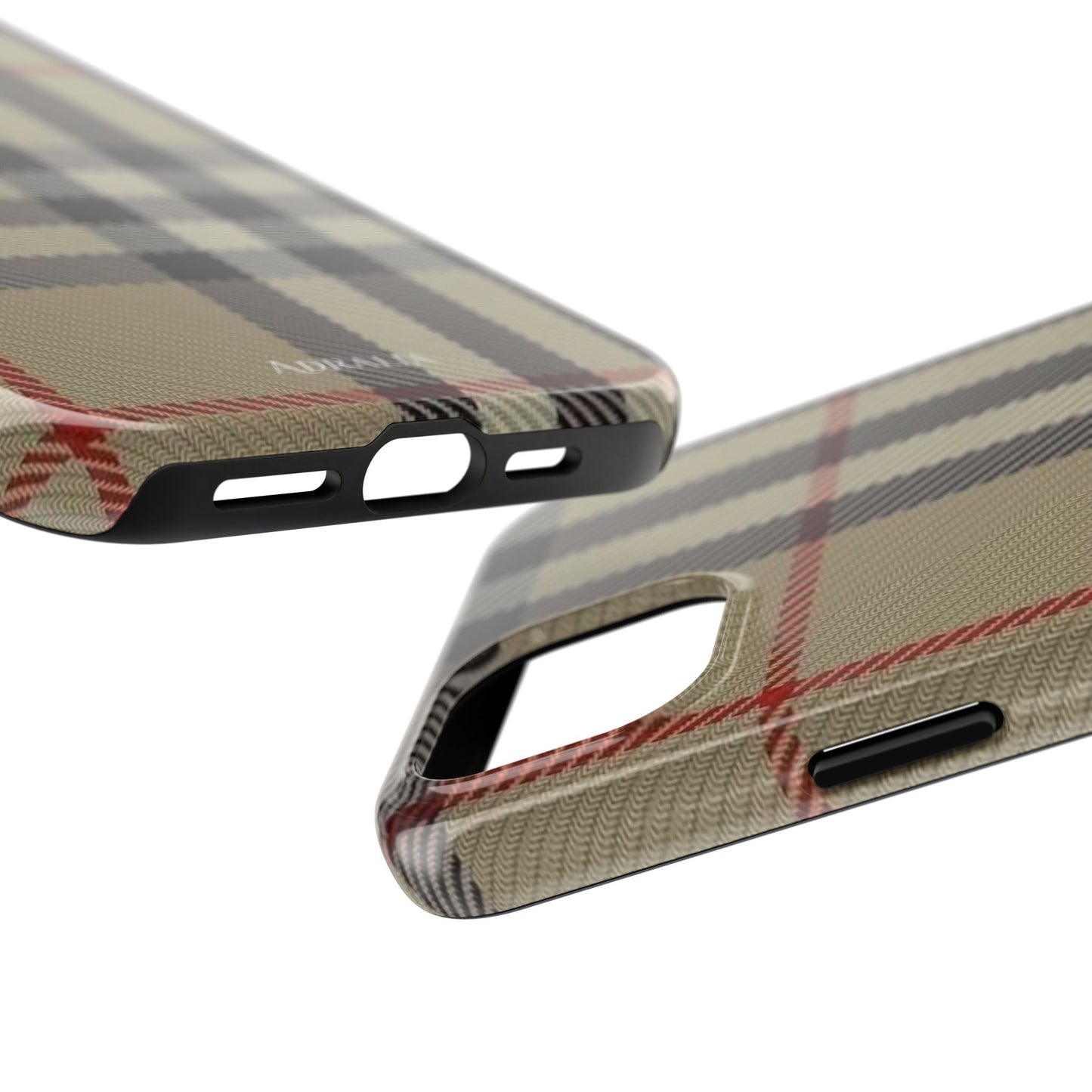 Plaid Tough Phone Case — Classic Beige Check Protective Cover