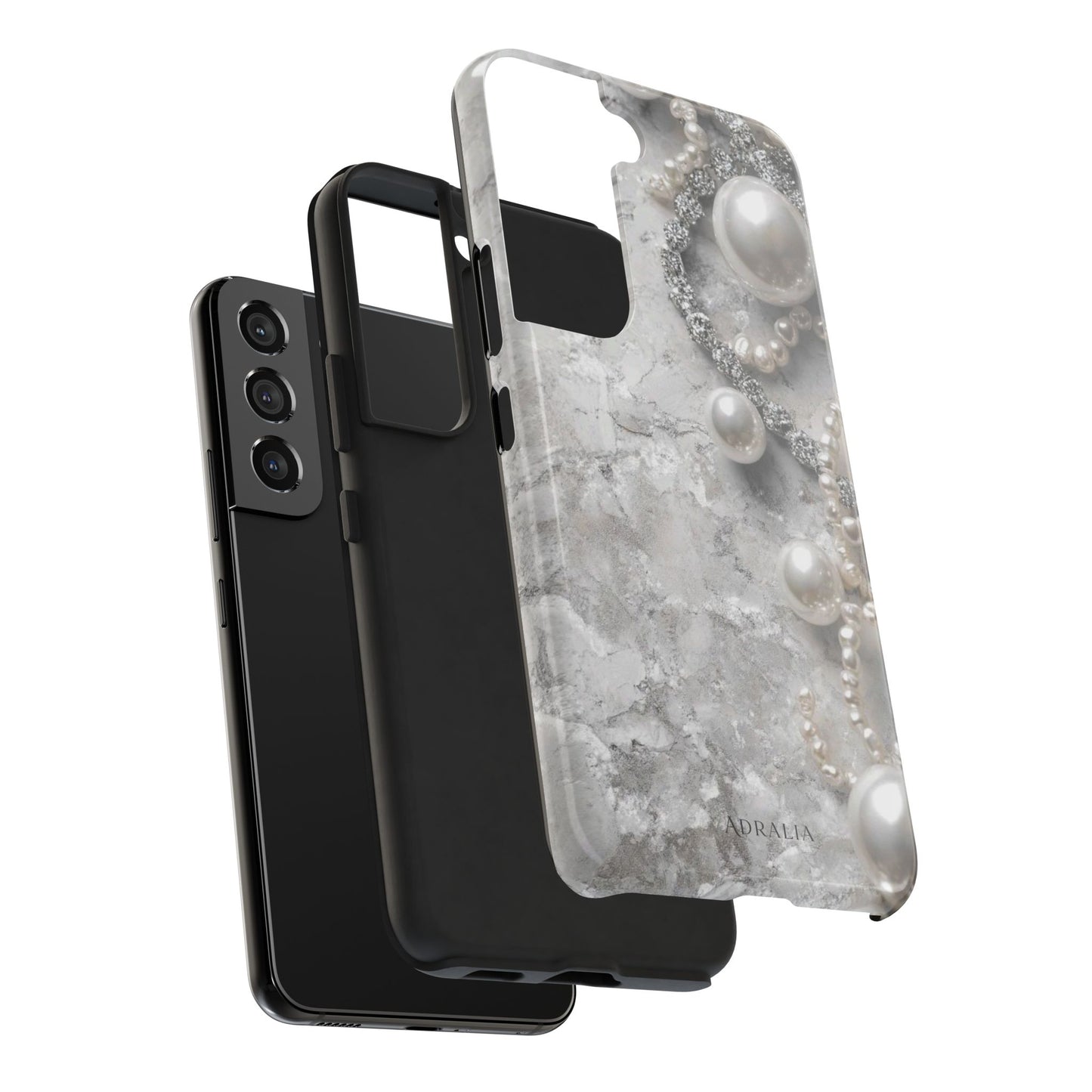 Pearl Luxe Tough Phone Case — Elegant Pearl & Crystal Protective Cover