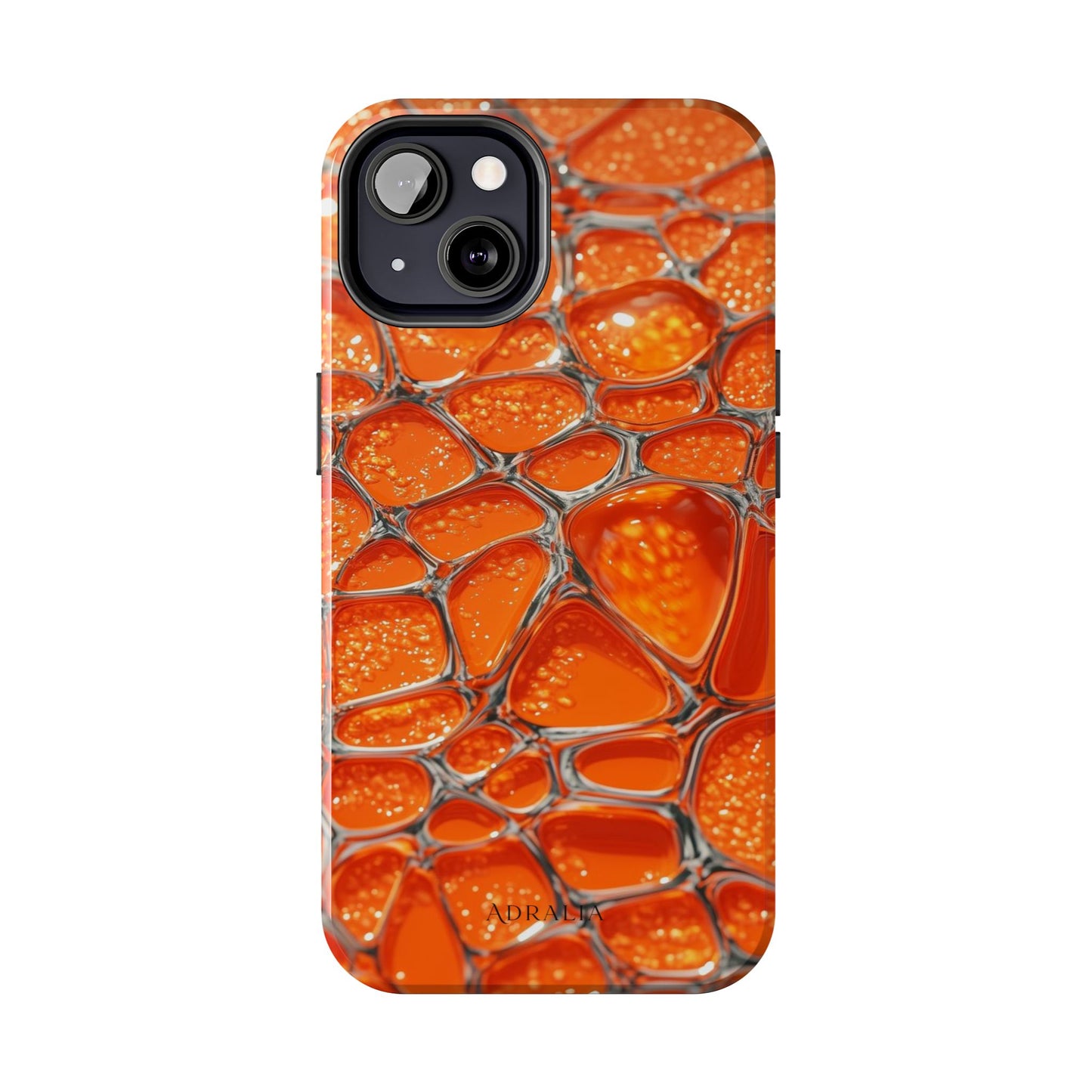 Orange Resin Abstract Tough Phone Case — Durable Protective iPhone Cover