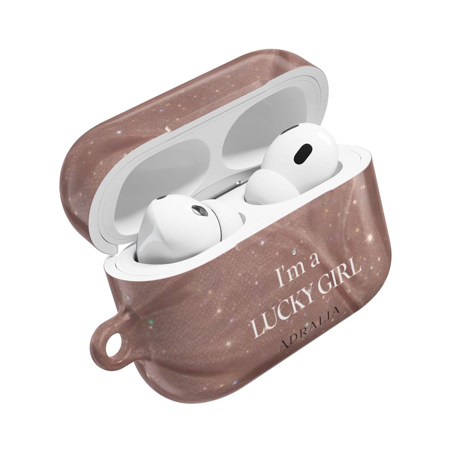 AirPod Case — "I'm a Lucky Girl" Marble Protective Case
