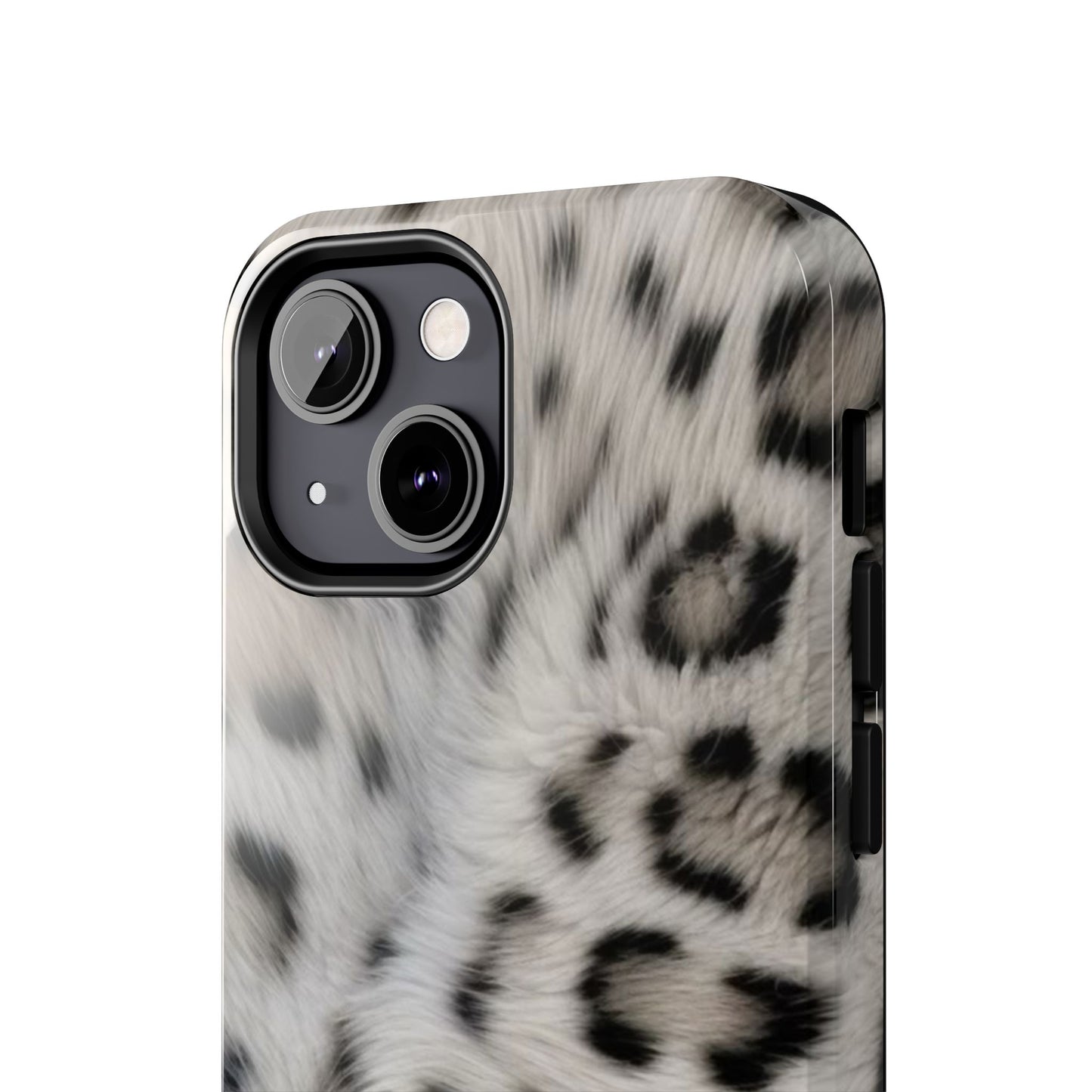 Leopard Fur Tough Phone Case — White Snow Cheetah Protective Cover