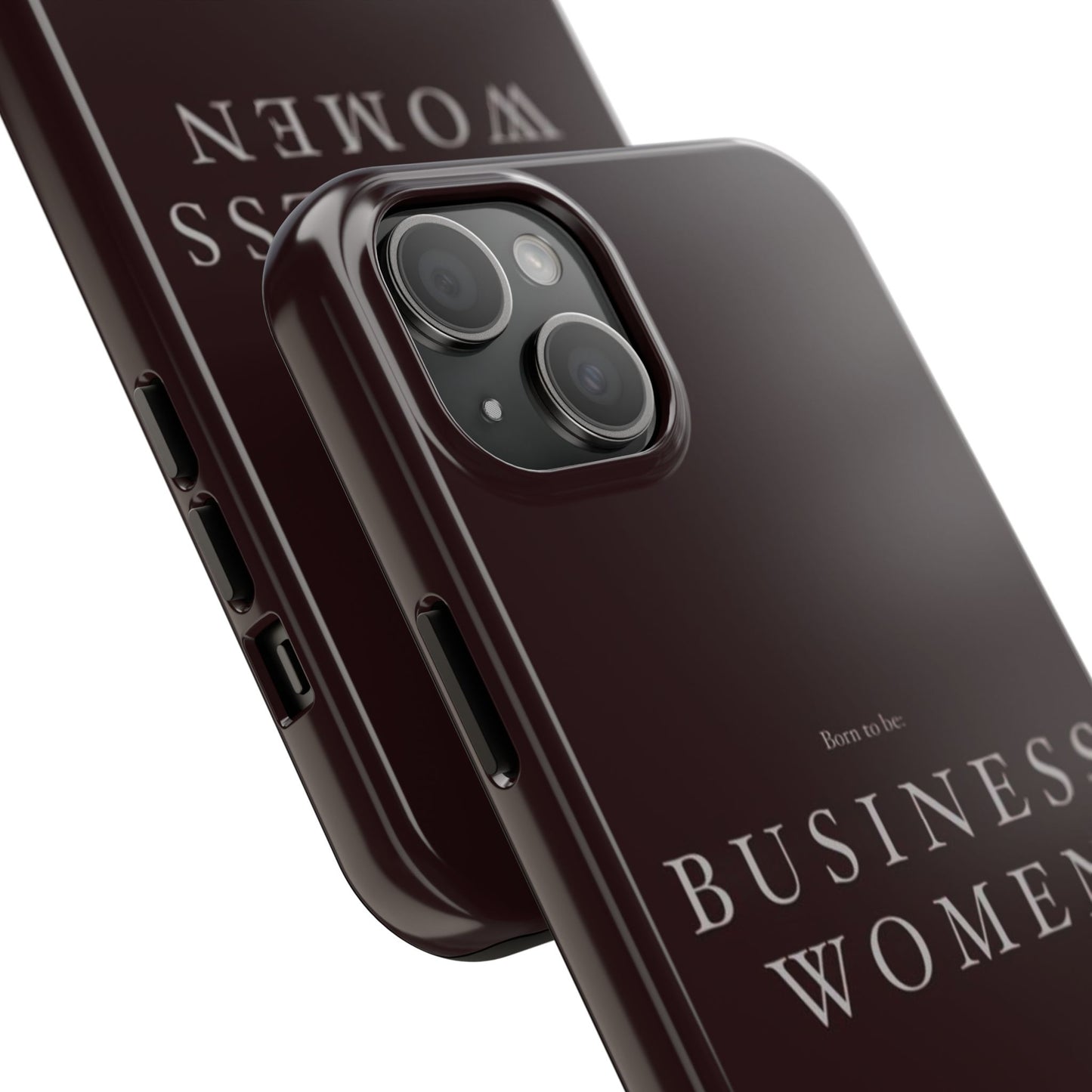 Business Women Tough Phone Case — Empowering Burgundy Protective Phone Cover
