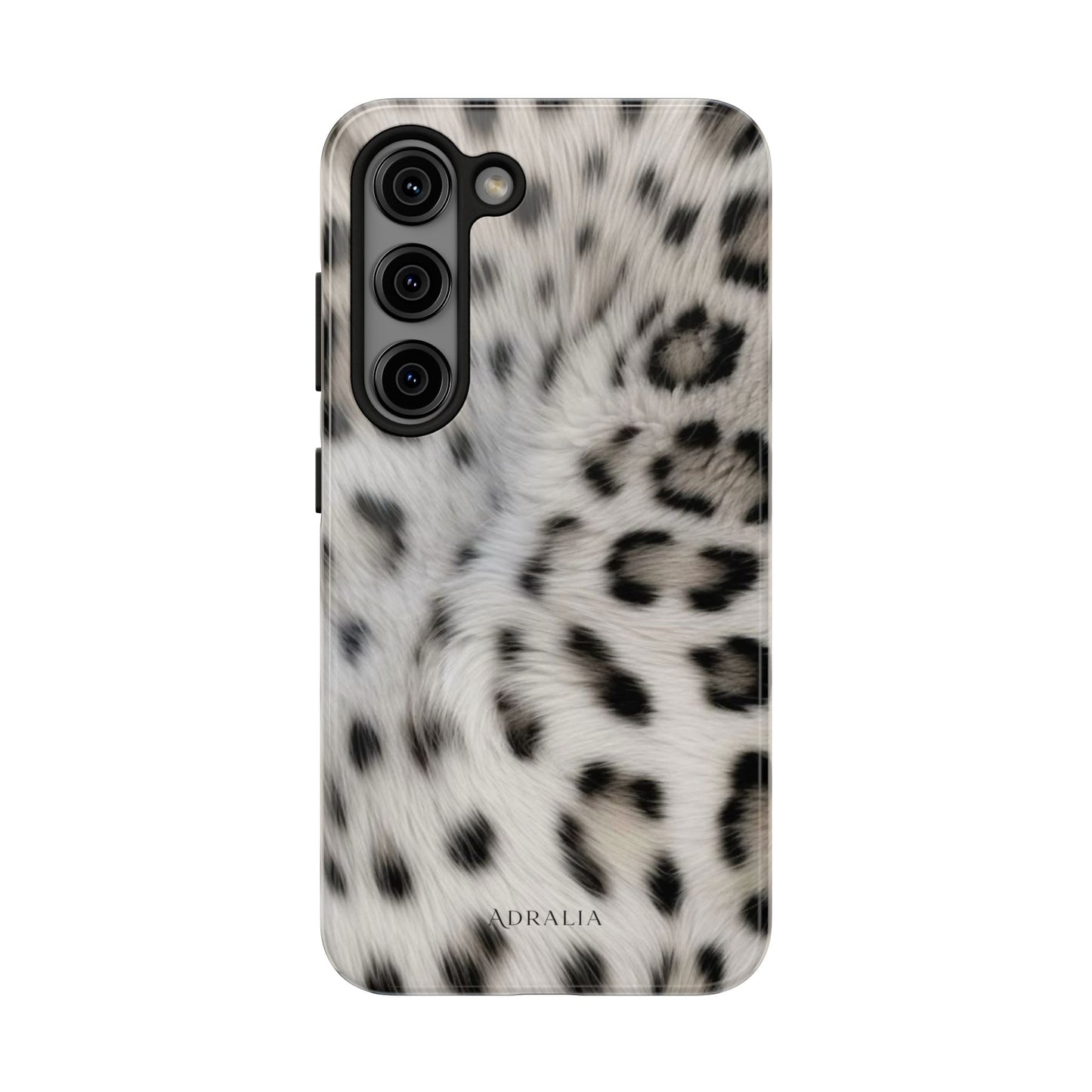 Leopard Fur Tough Phone Case — White Snow Cheetah Protective Cover