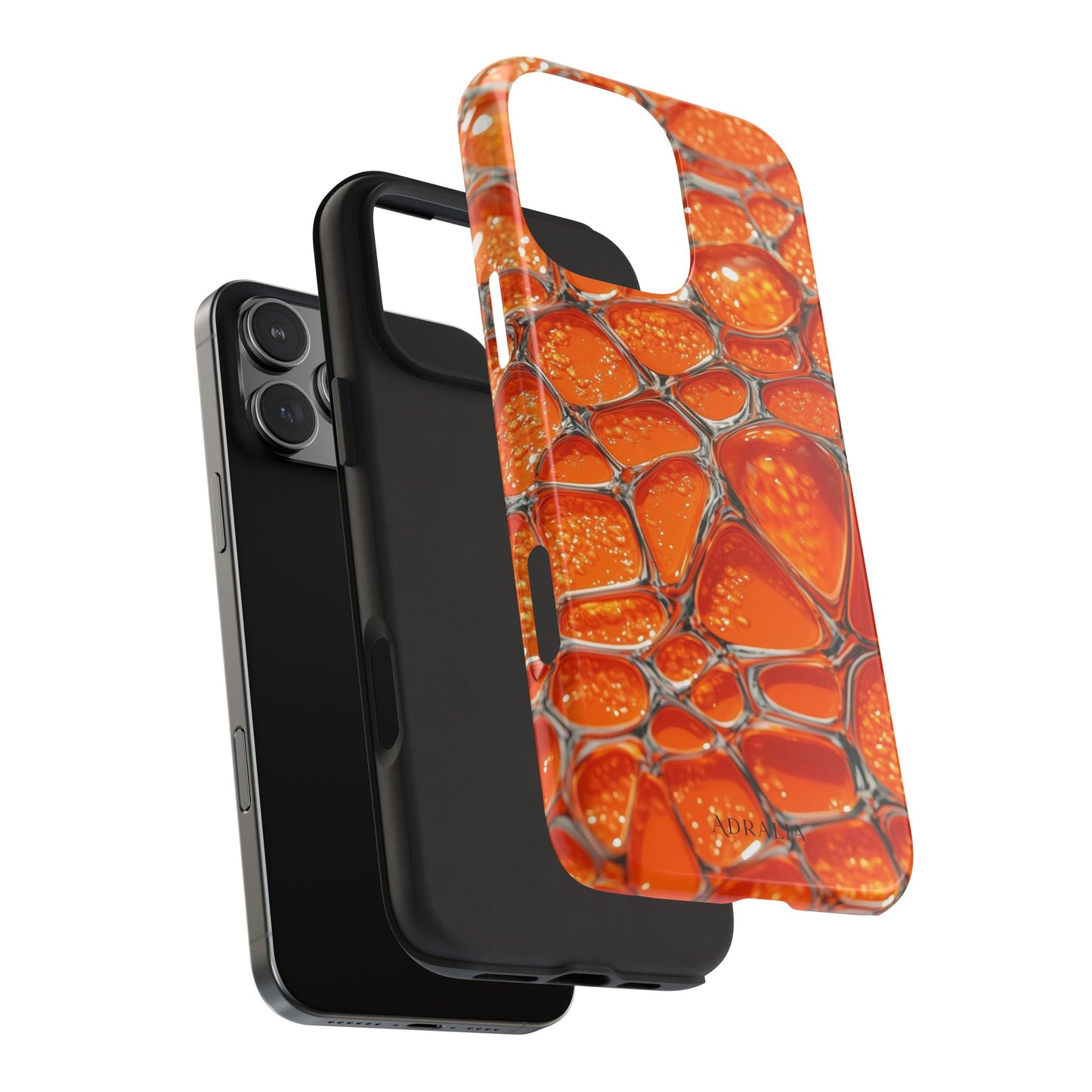 Orange Resin Abstract Tough Phone Case — Durable Protective iPhone Cover