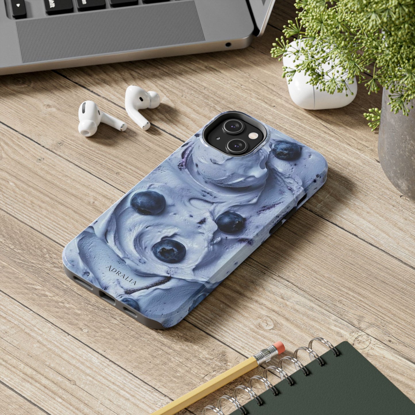 Blueberry Swirl Tough Phone Case — Protective Artistic Fruit Pattern