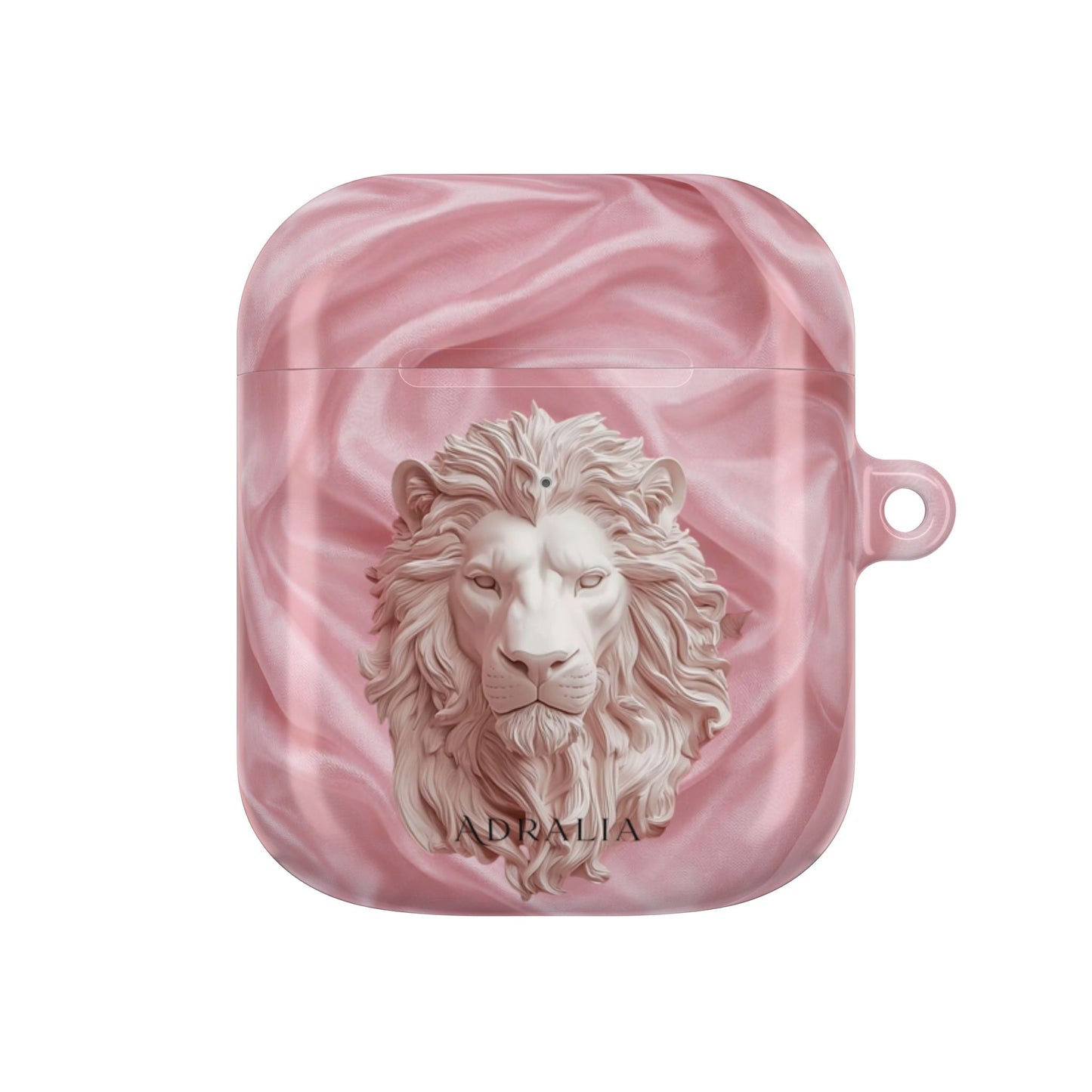 Pink Marble Lion AirPod Case — Elegant Protective Cover