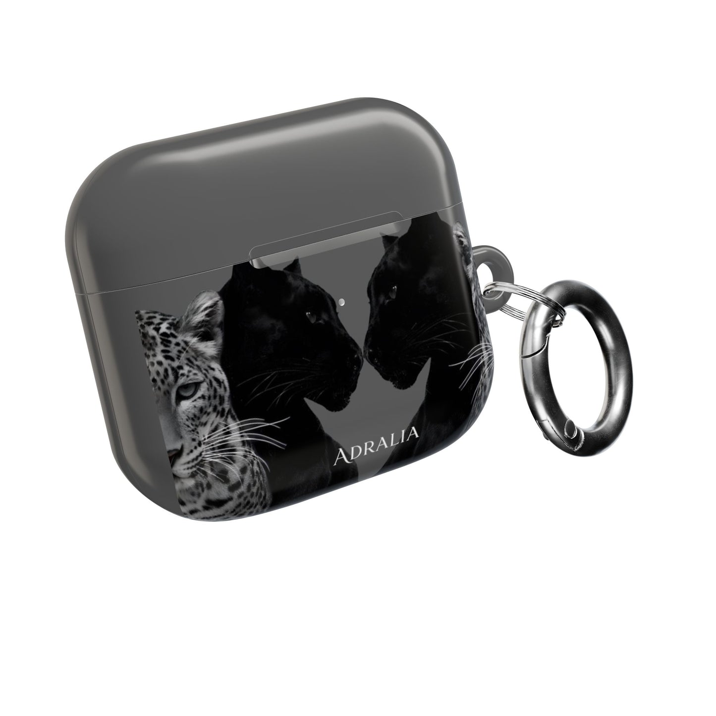 Black Cat Mirror AirPod Case — "Adralia" Protective Wireless Earbud Cover