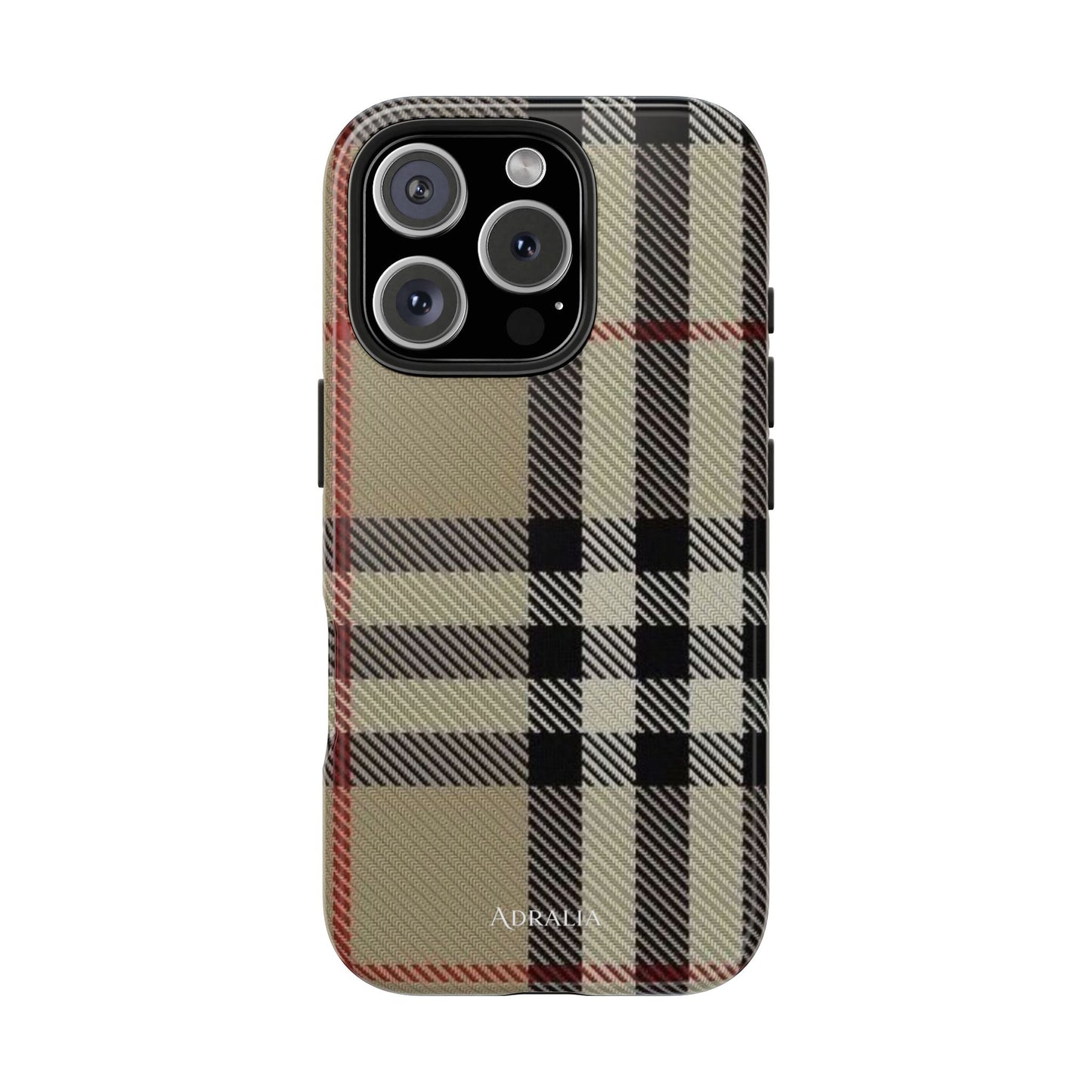 Plaid Tough Phone Case — Classic Beige Check Protective Cover