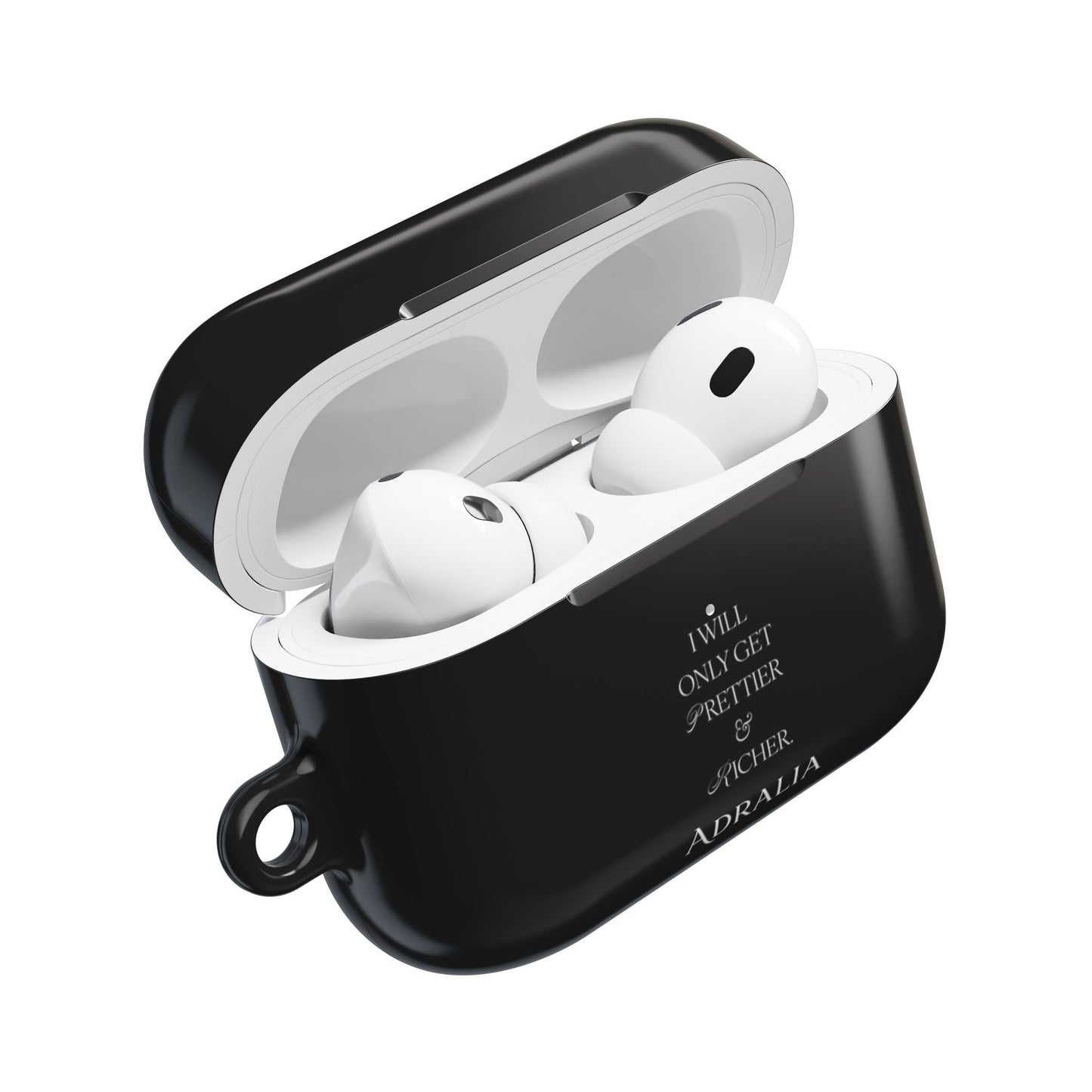 AirPods Case — “I Will Only Get Prettier & Richer” Black Protective Case