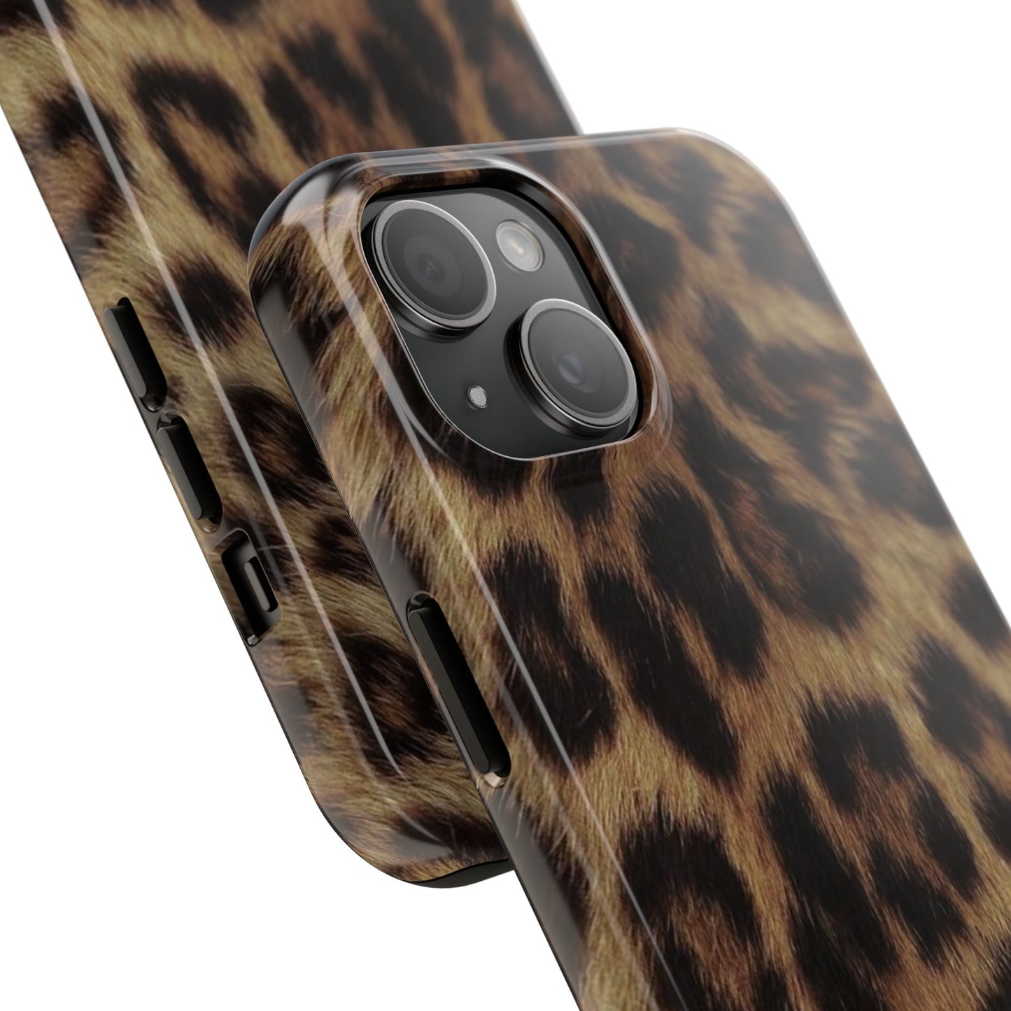 Leopard Print Tough Phone Case — Durable Animal-Print Protective Cover