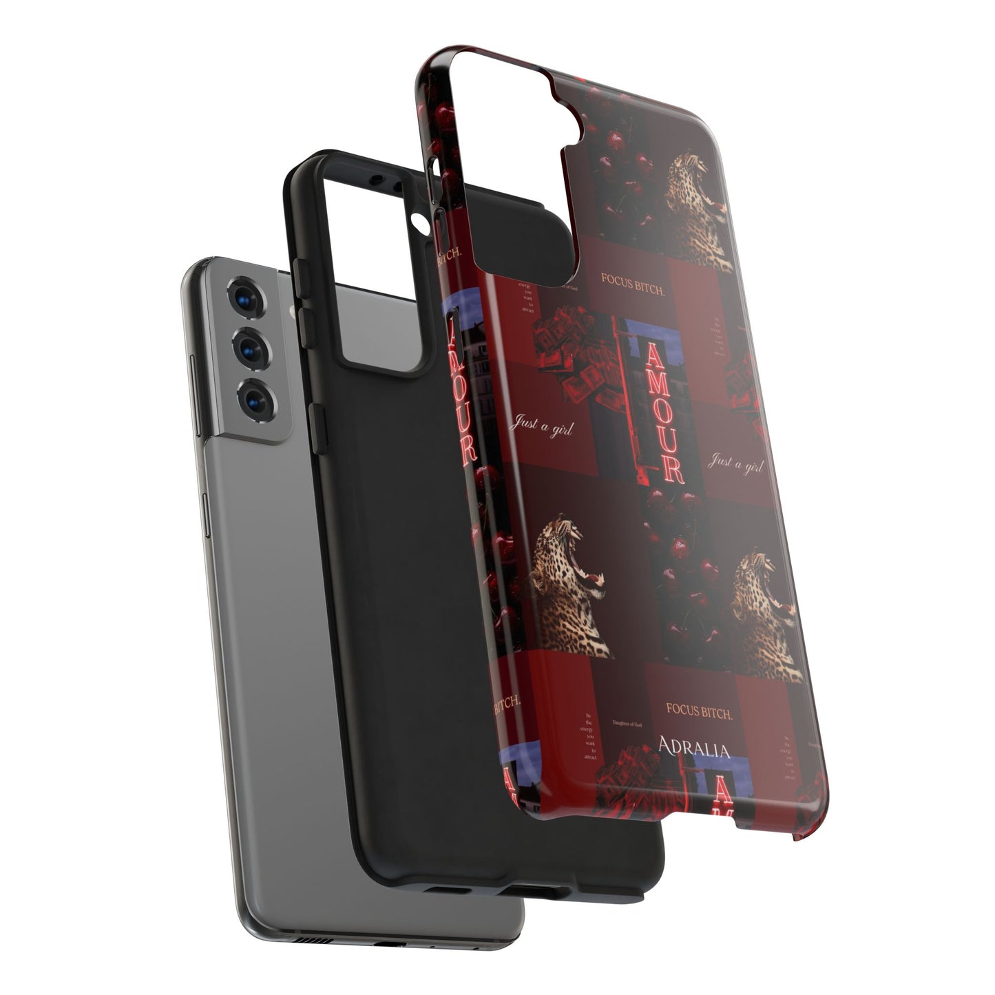 Tough Phone Case — Amour Red Leopard Graphic Protective Cover
