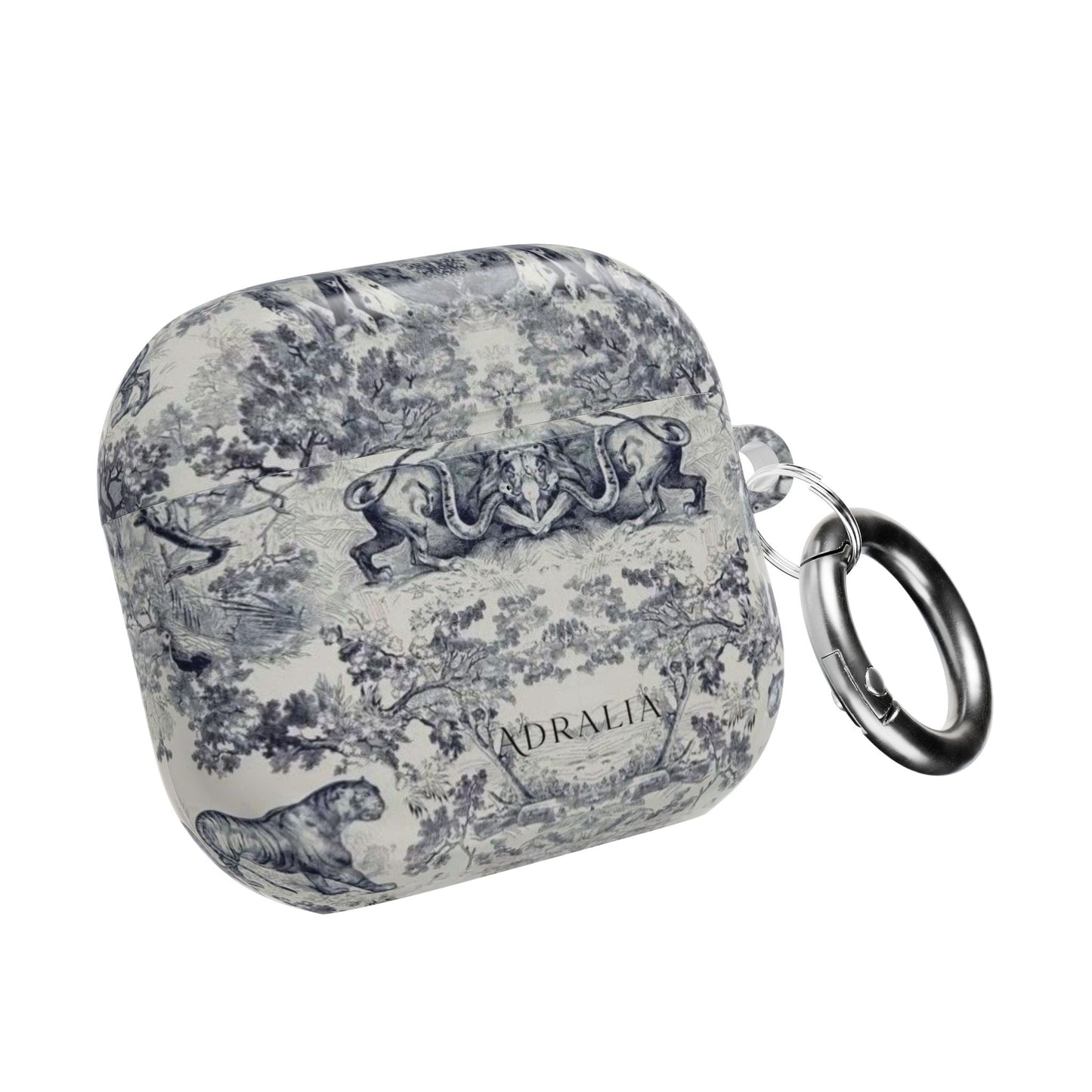 Vintage Toile AirPod Case — Classic Grey Pattern Protective Cover