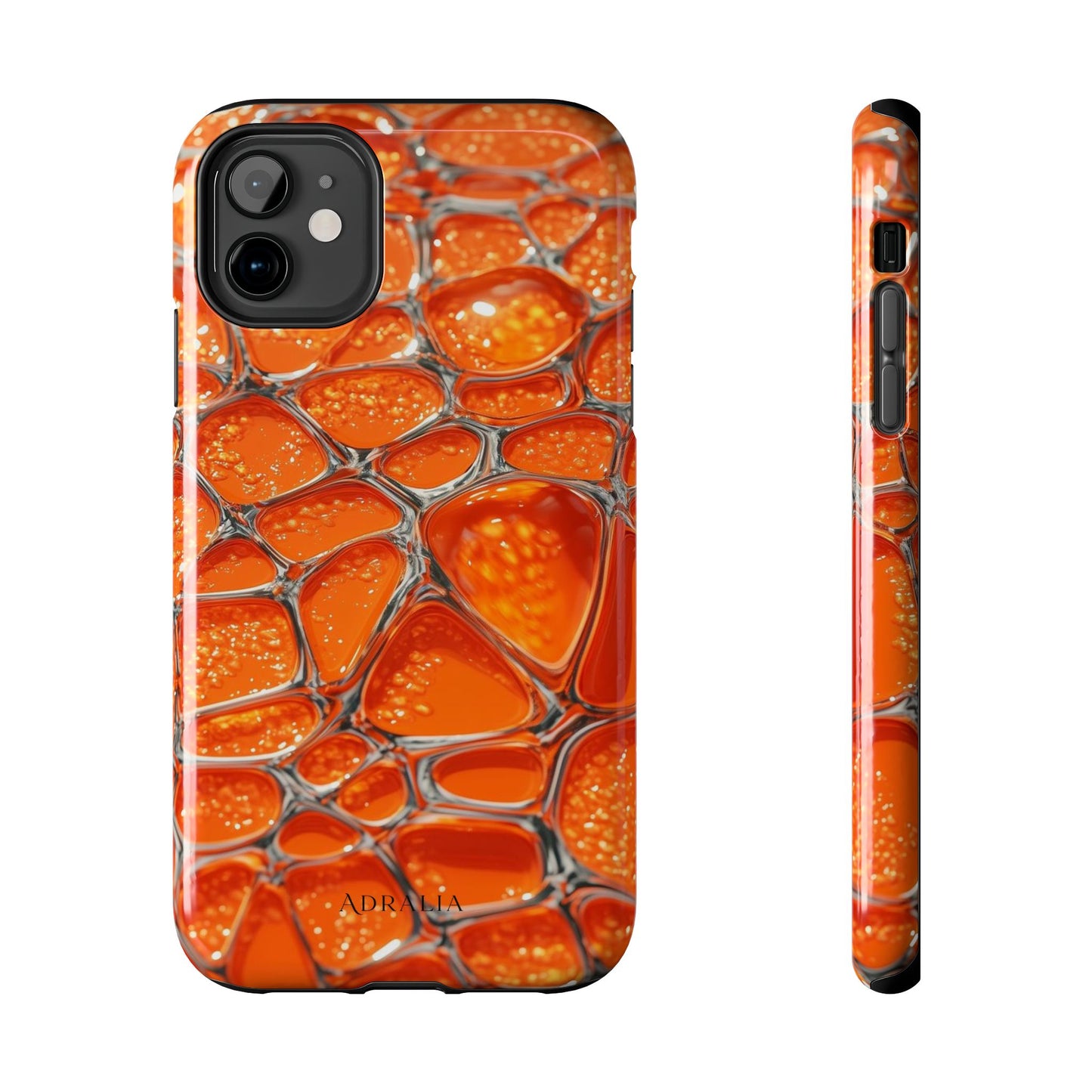 Orange Resin Abstract Tough Phone Case — Durable Protective iPhone Cover