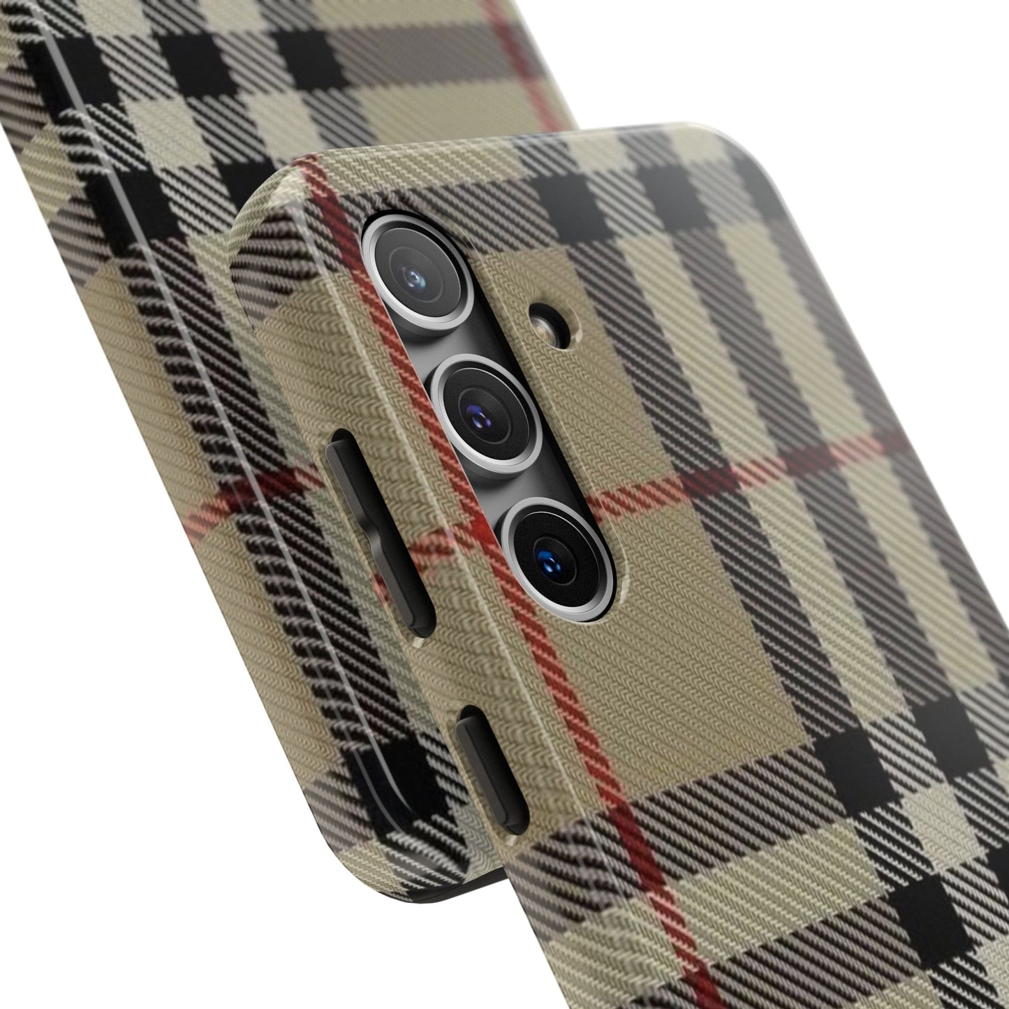 Plaid Tough Phone Case — Classic Beige Check Protective Cover