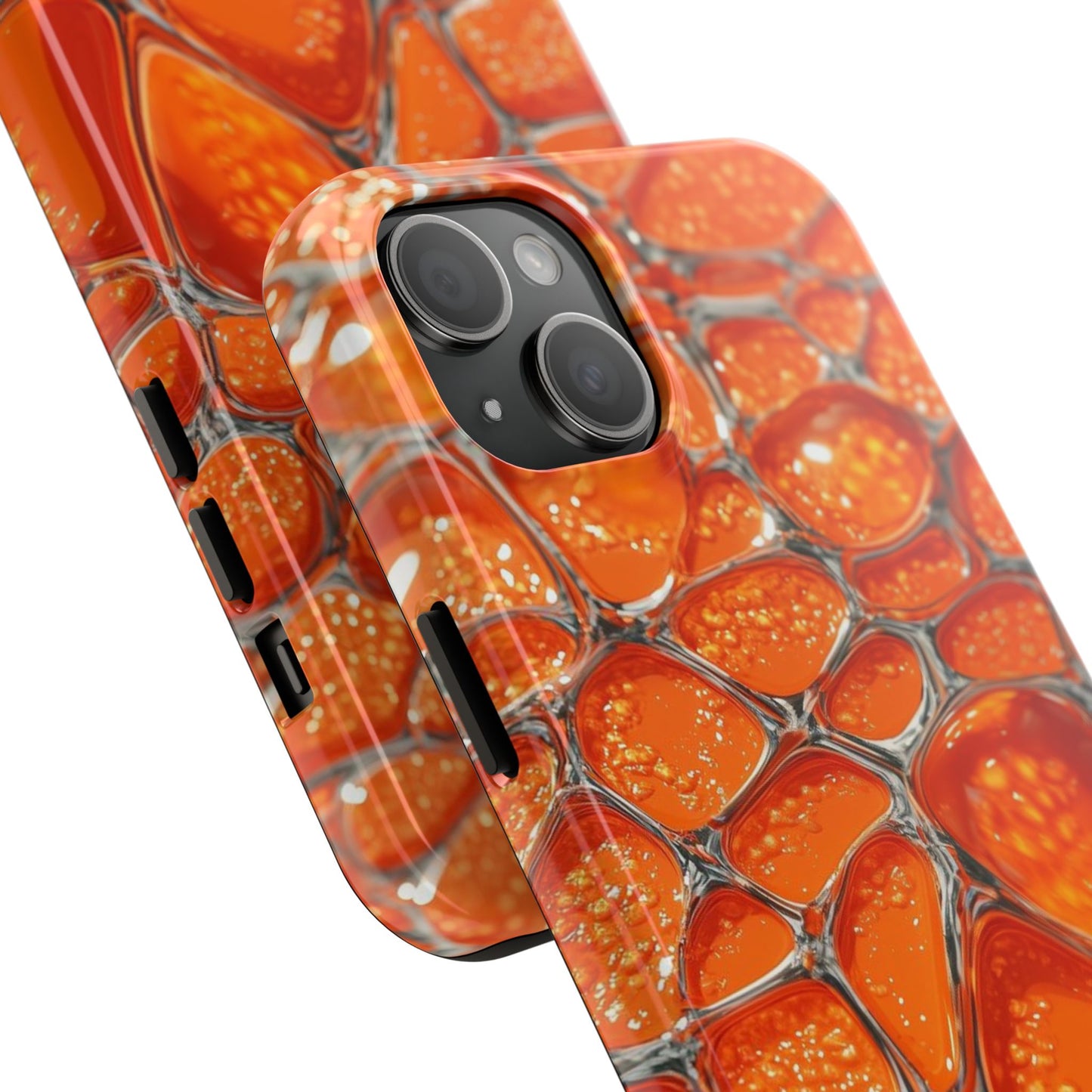 Orange Resin Abstract Tough Phone Case — Durable Protective iPhone Cover