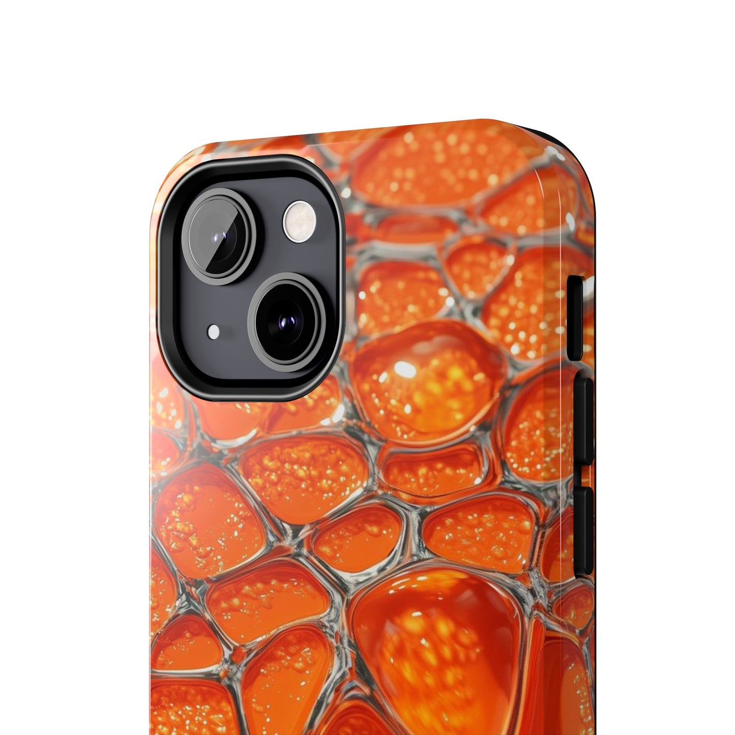 Orange Resin Abstract Tough Phone Case — Durable Protective iPhone Cover