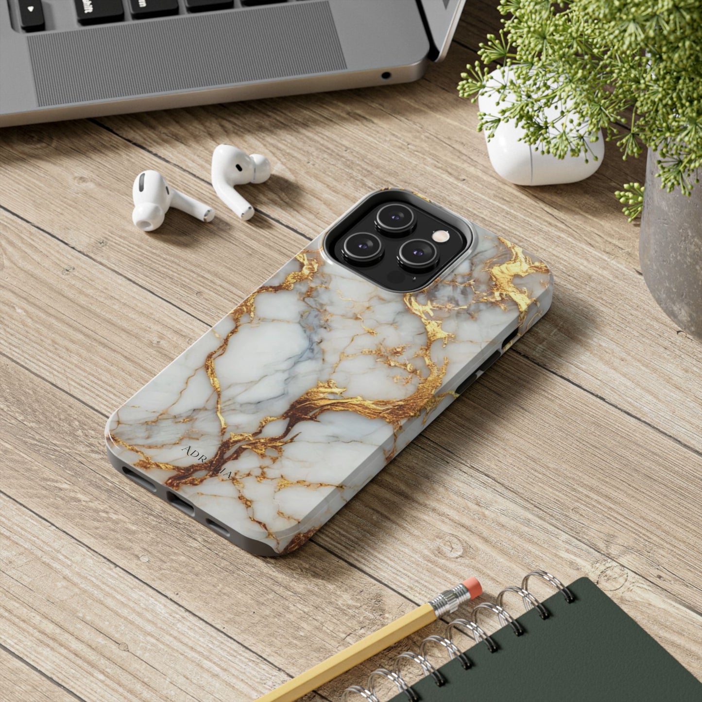Gold Veined Marble Tough Phone Case — Luxury Protective Phone Case