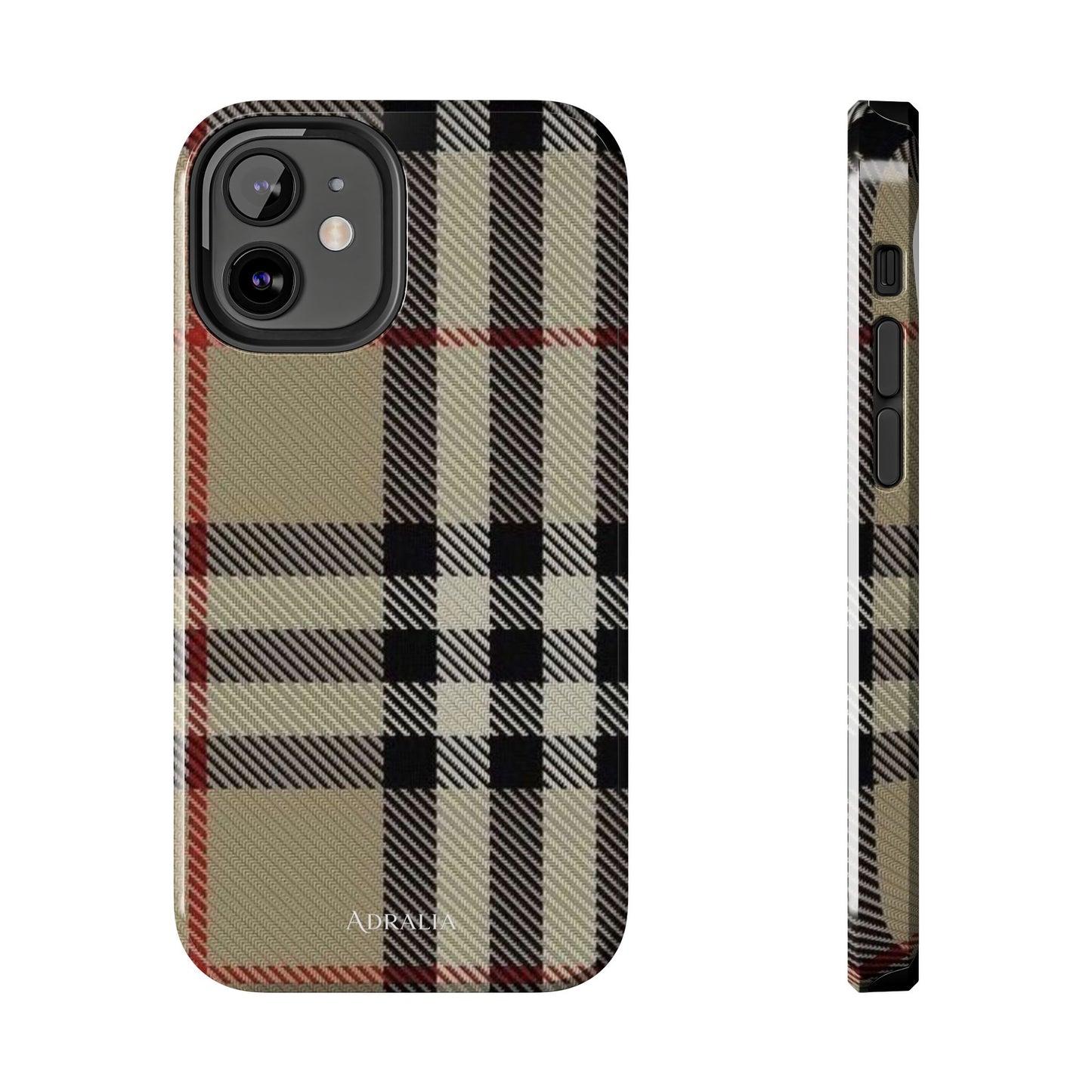 Plaid Tough Phone Case — Classic Beige Check Protective Cover