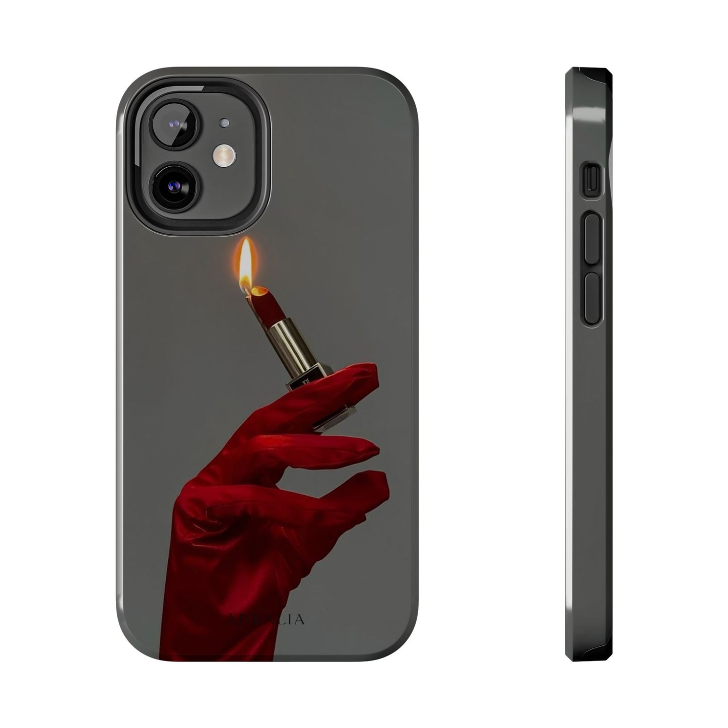 Red Glove Lighter Tough Phone Case — Dark Gothic Flame Protective Cover
