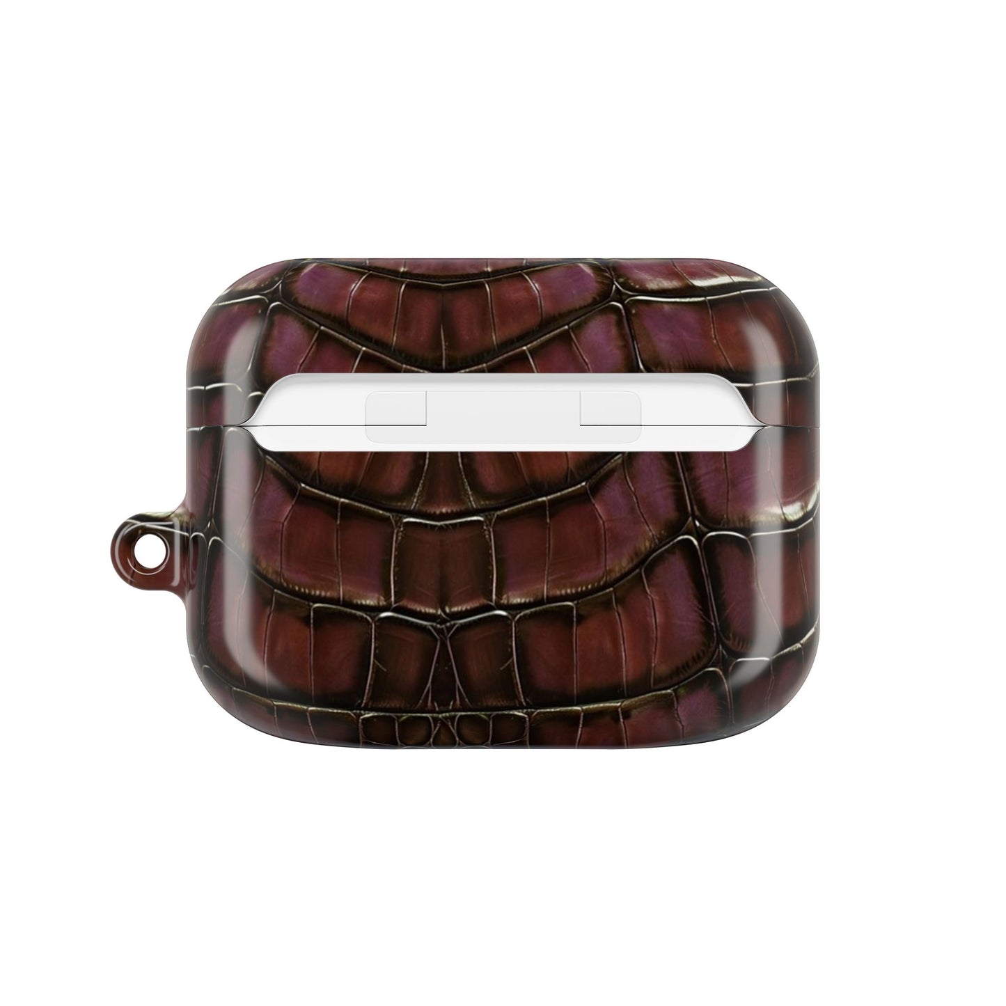 Croc-Embossed Burgundy AirPod Case – Luxe Protective Cover
