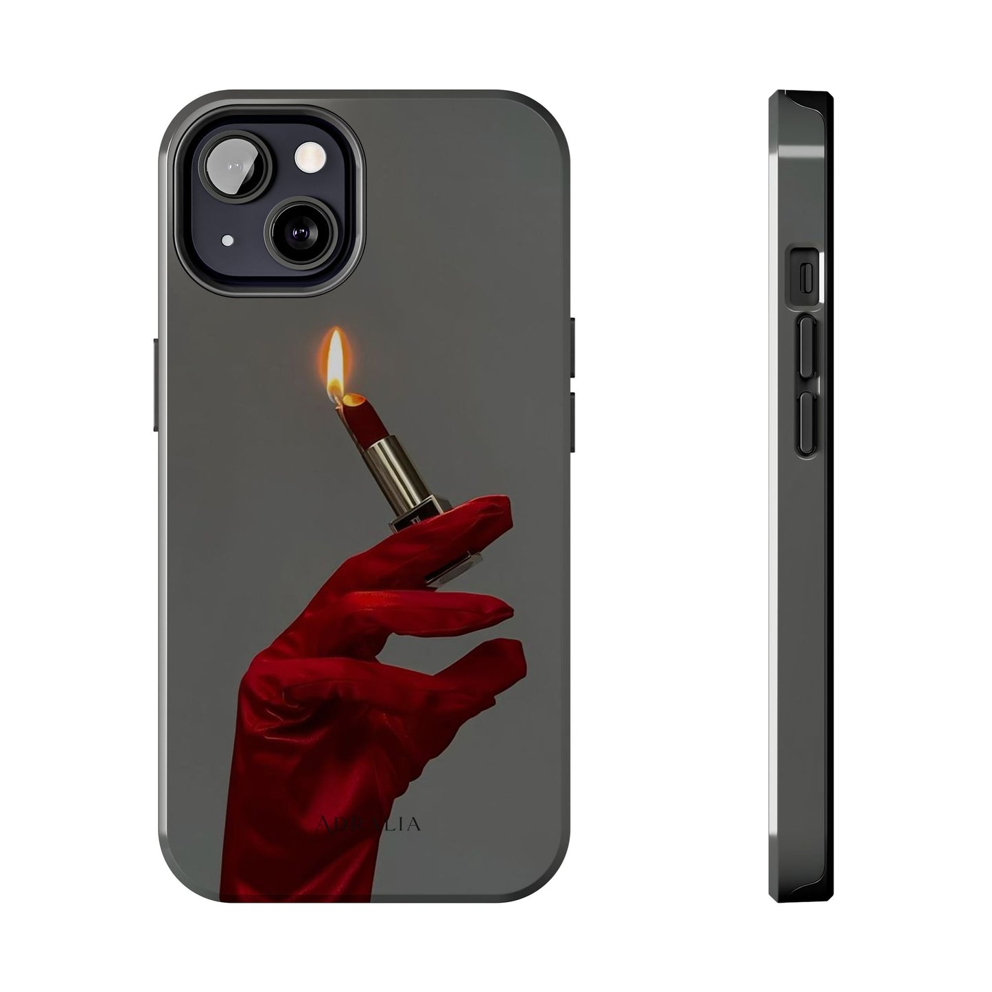 Red Glove Lighter Tough Phone Case — Dark Gothic Flame Protective Cover