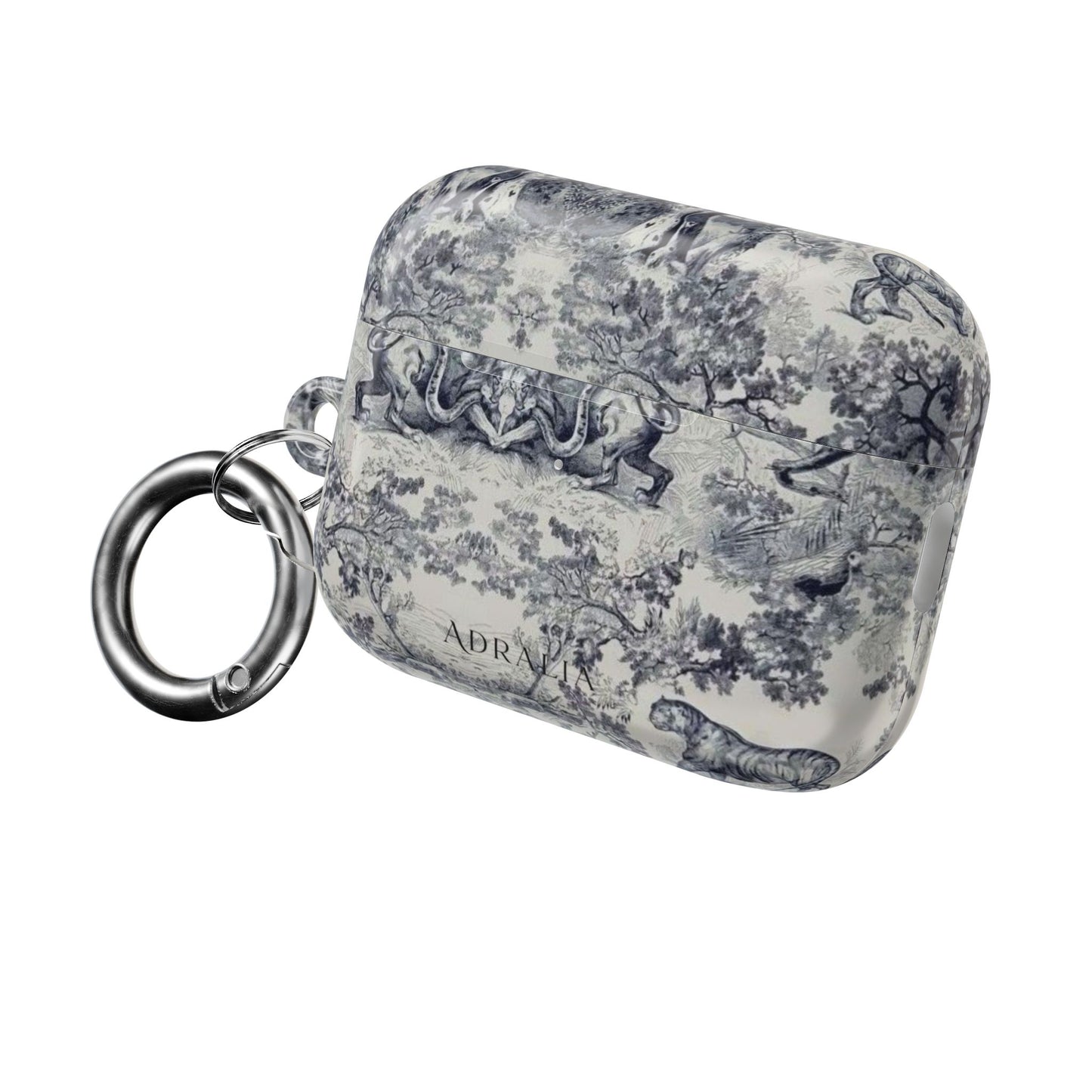 Vintage Toile AirPod Case — Classic Grey Pattern Protective Cover
