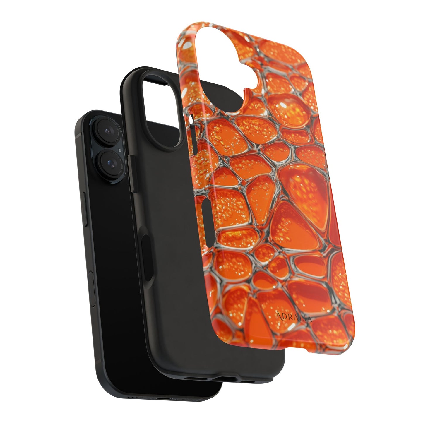 Orange Resin Abstract Tough Phone Case — Durable Protective iPhone Cover