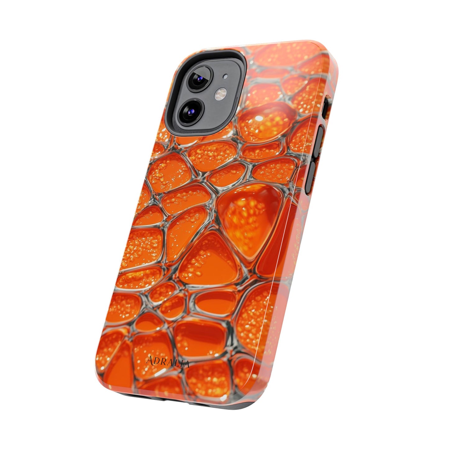 Orange Resin Abstract Tough Phone Case — Durable Protective iPhone Cover
