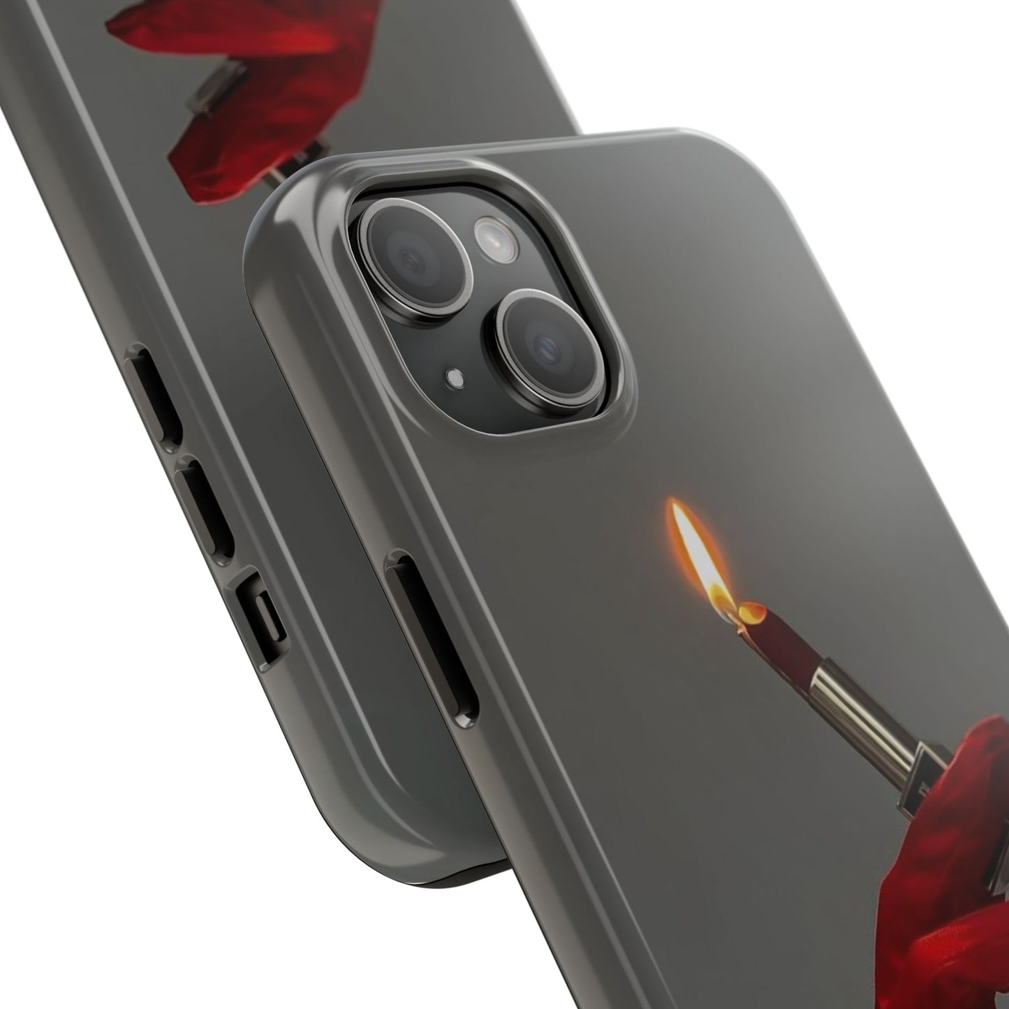 Red Glove Lighter Tough Phone Case — Dark Gothic Flame Protective Cover