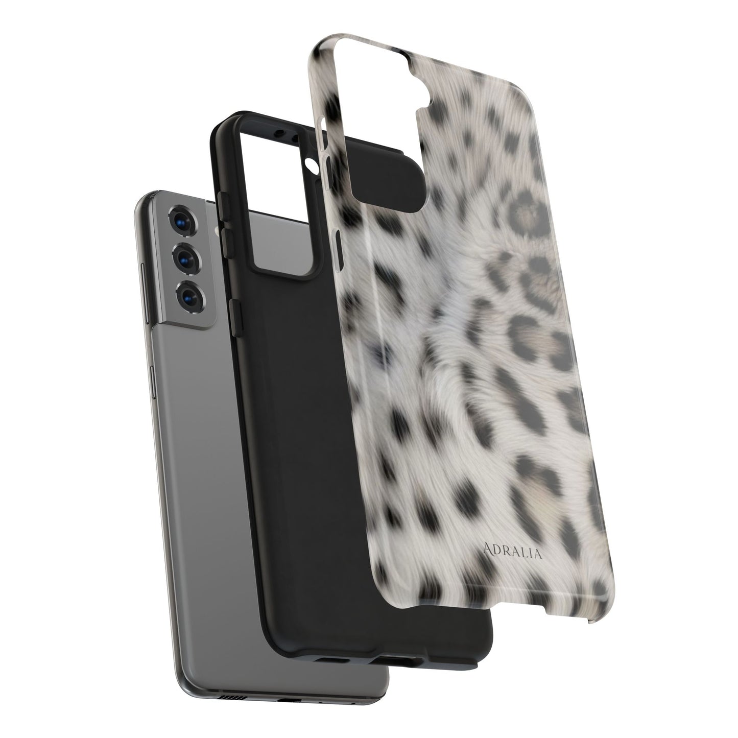 Leopard Fur Tough Phone Case — White Snow Cheetah Protective Cover