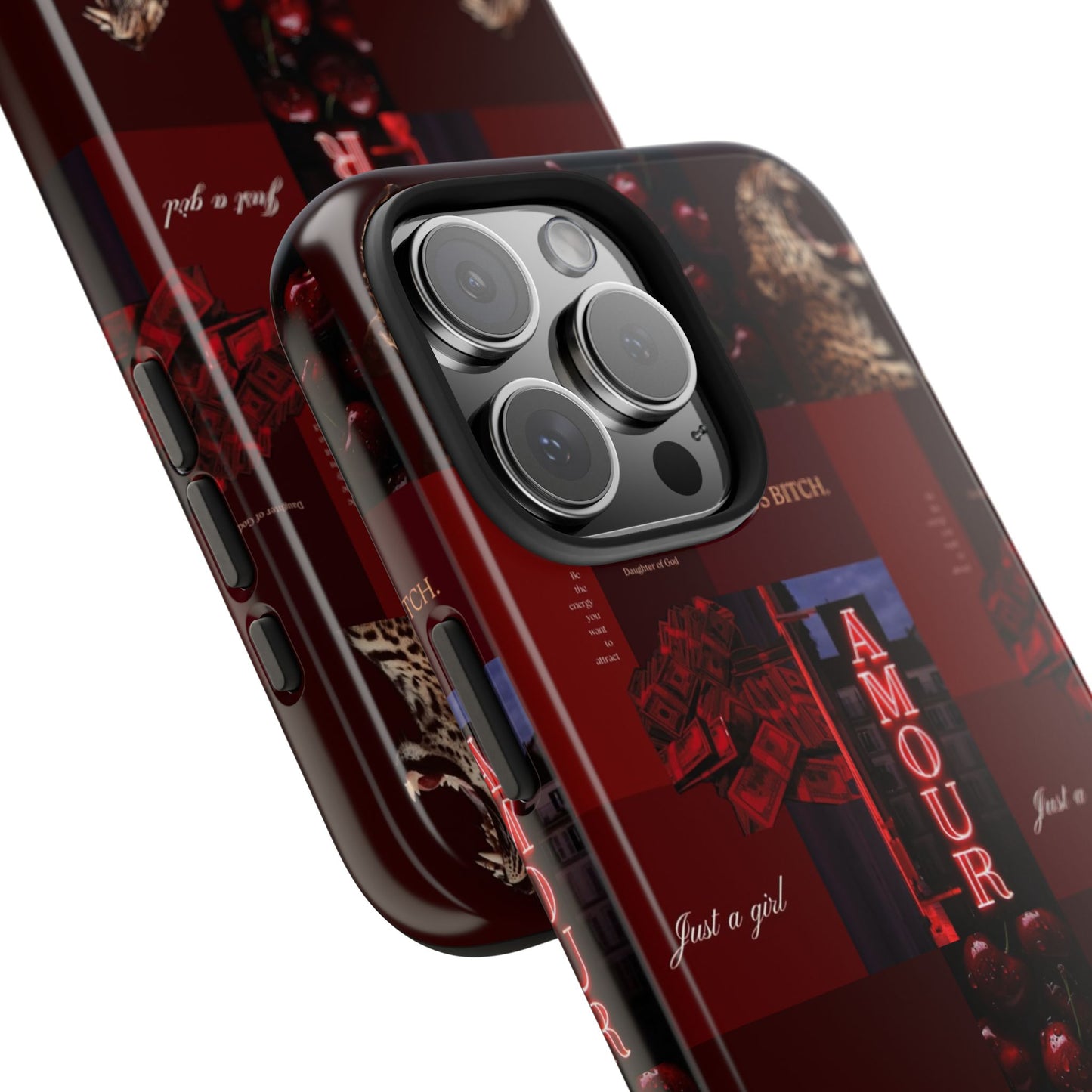 Tough Phone Case — Amour Red Leopard Graphic Protective Cover